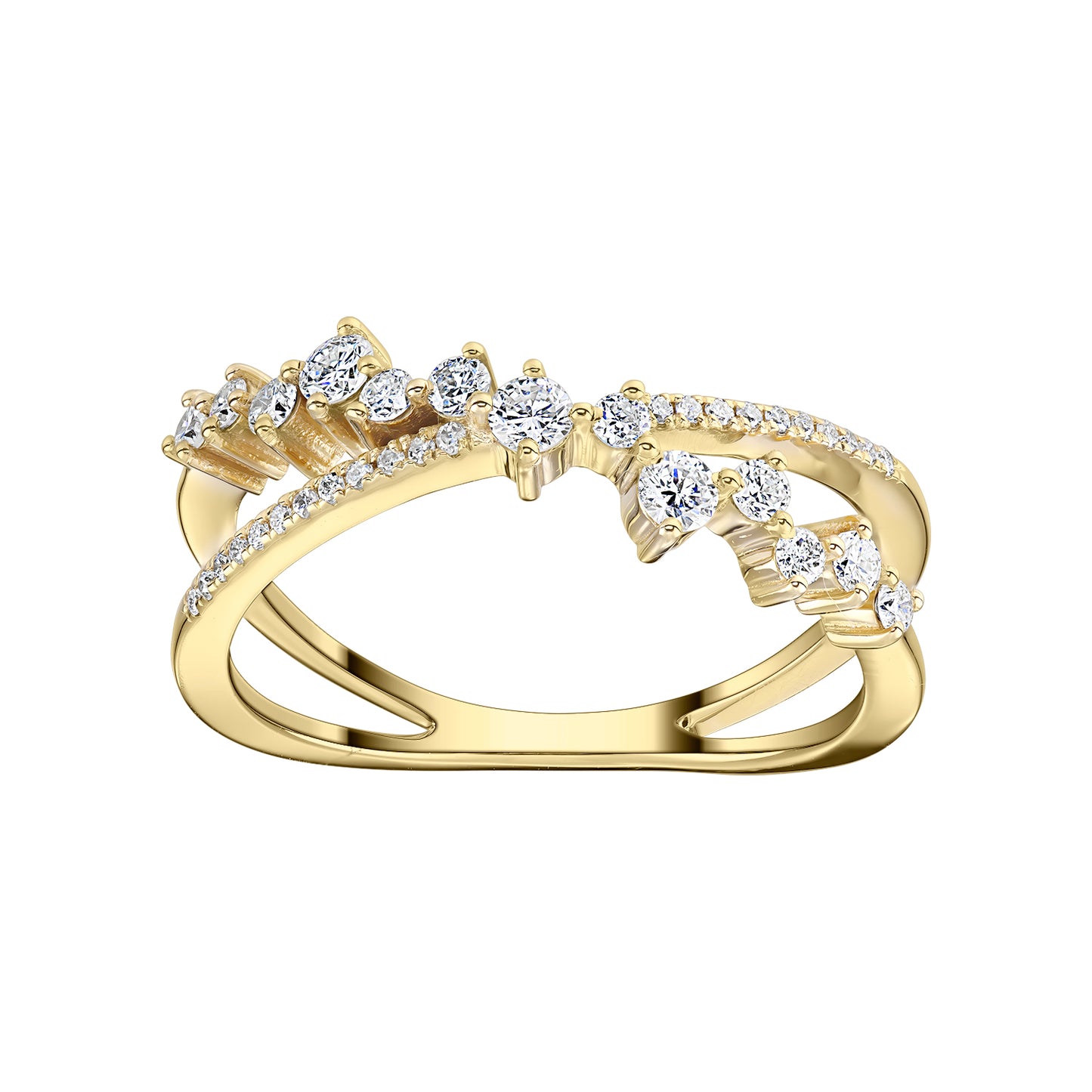 Inel din Aur 14K (585) Radiant cu Diamante 0.40 ct