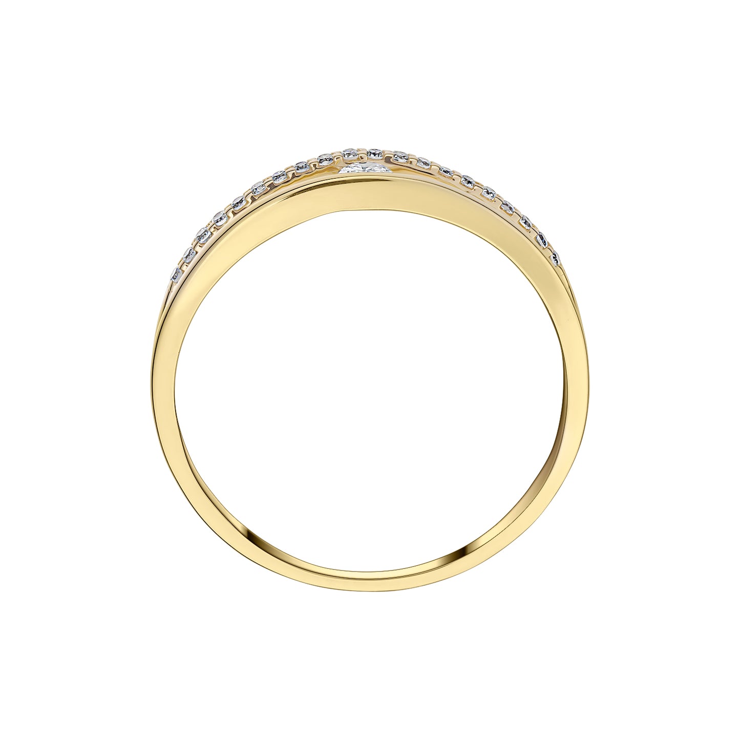 Gold Ring 14K (585) Aerial with Diamonds 0.13 ct - Gold