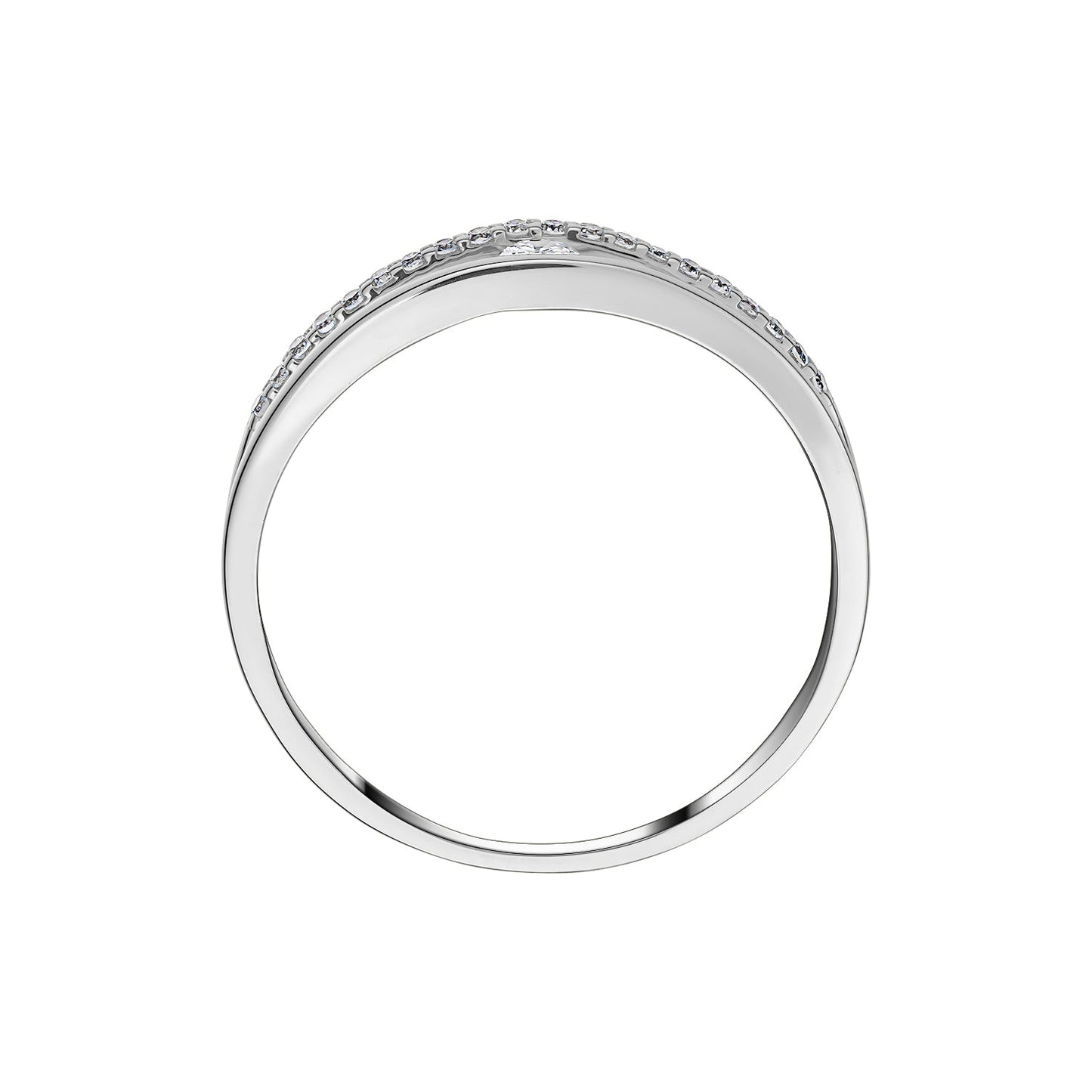 Gold Ring 14K (585) Aerial with Diamonds 0.13 ct - White