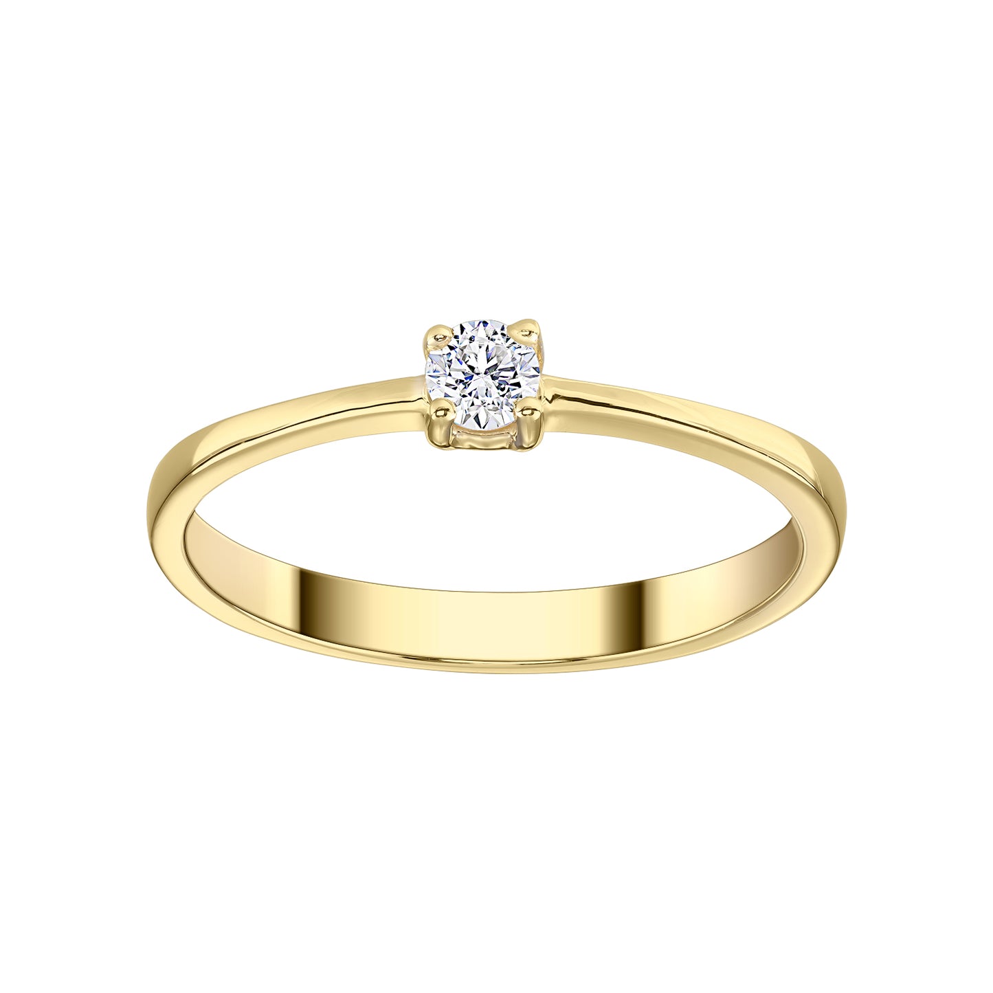 Gold Ring 14K (585) Sole with Diamond 0.10 ct - Gold