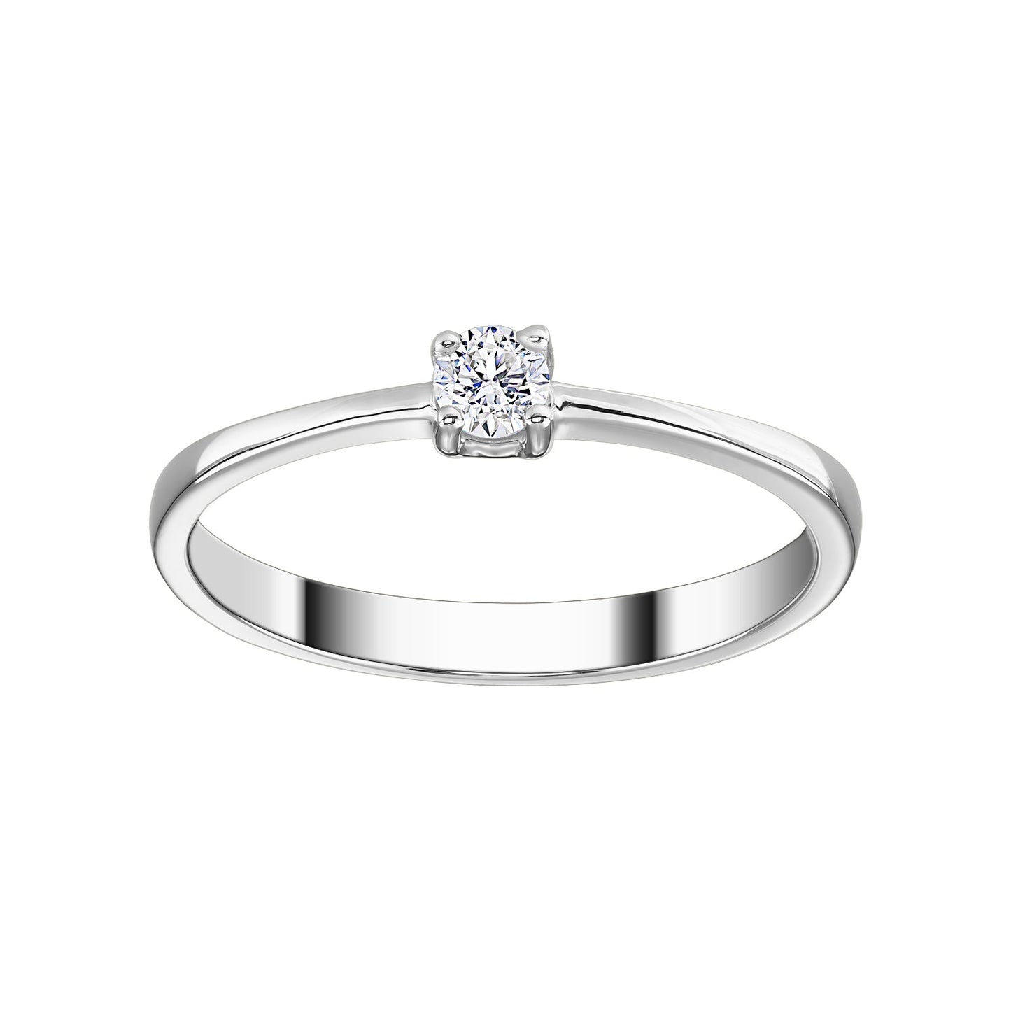 Gold Ring 14K (585) Sole with Diamond 0.10 ct - White