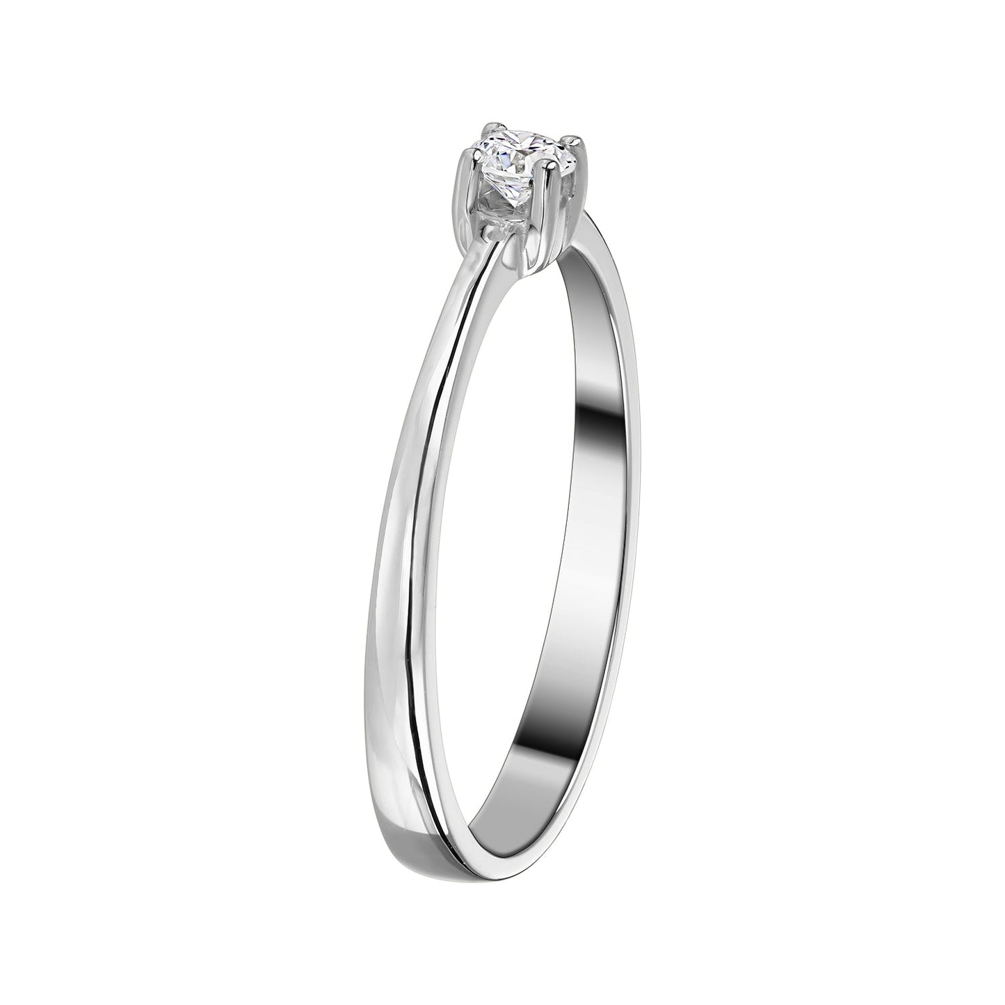 Gold Ring 14K (585) Sole with Diamond 0.10 ct - White