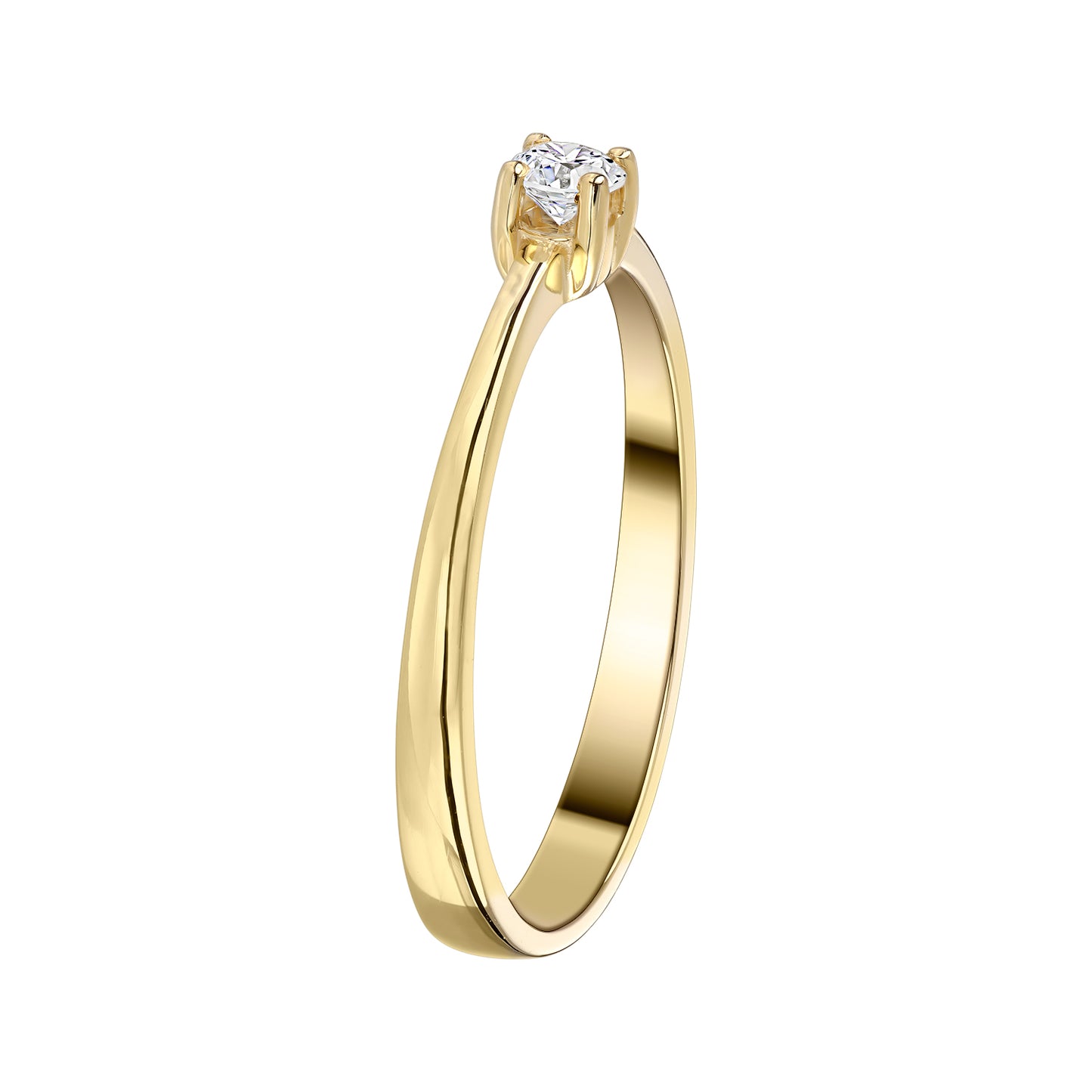 Gold Ring 14K (585) Sole with Diamond 0.10 ct - Gold
