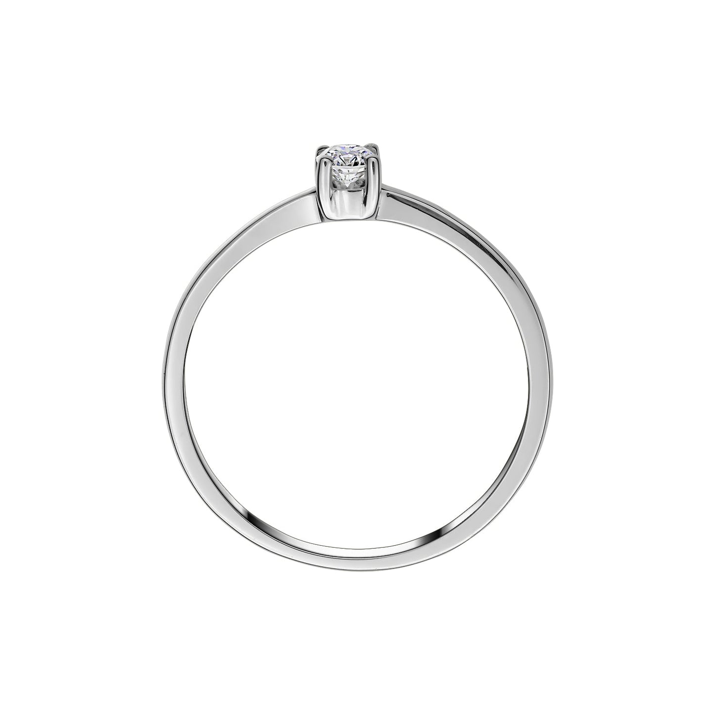 Gold Ring 14K (585) Sole with Diamond 0.10 ct - White