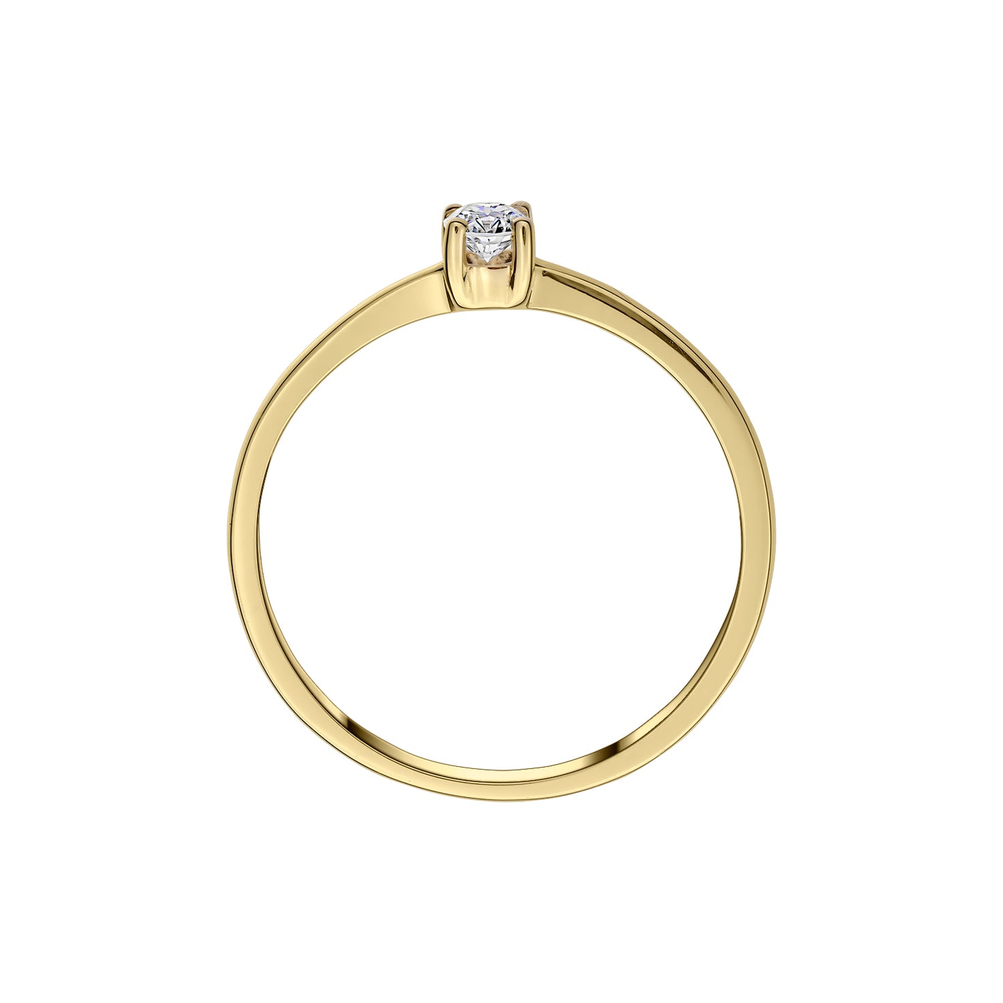 Gold Ring 14K (585) Sole with Diamond 0.10 ct - Gold