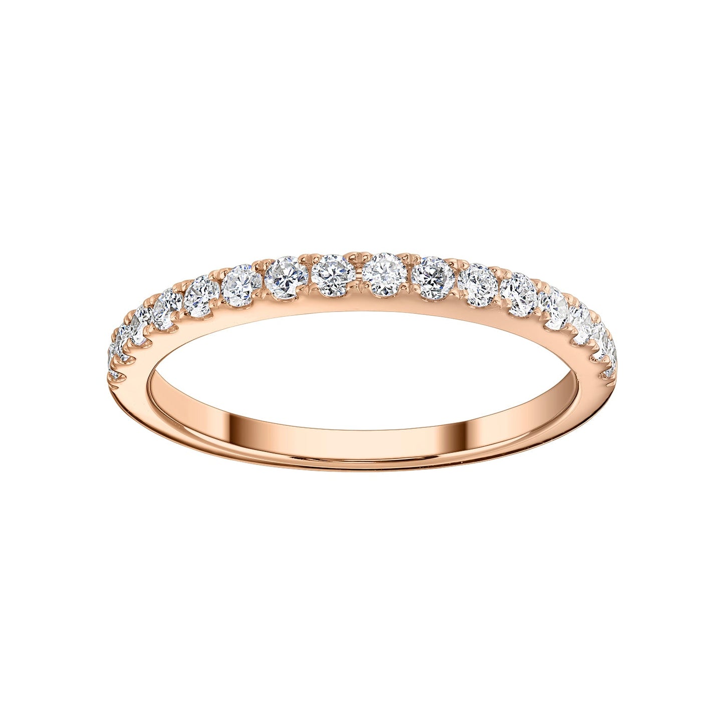 Gold Ring 14K (585) Eternity with Diamonds 0.35 ct - Pink