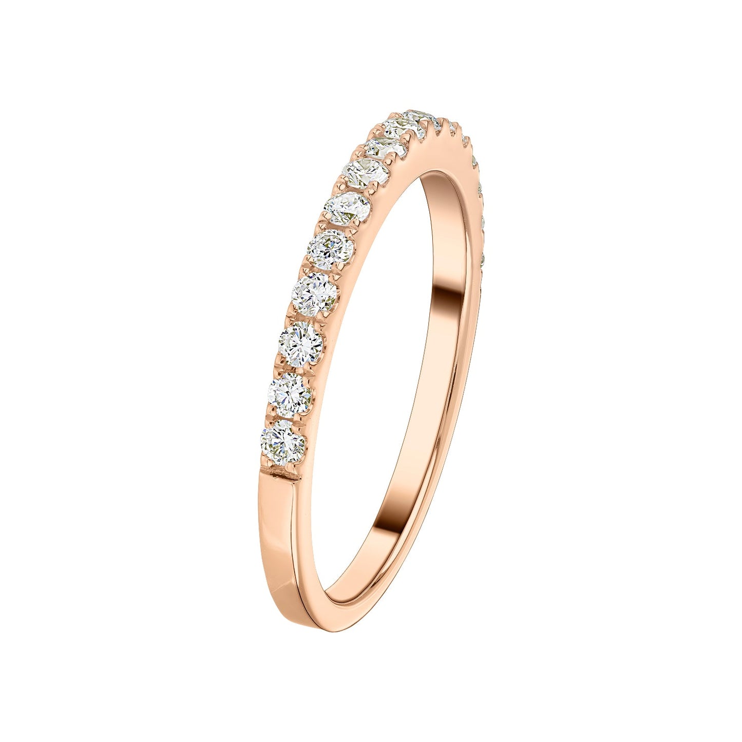 Gold Ring 14K (585) Eternity with Diamonds 0.35 ct - Pink
