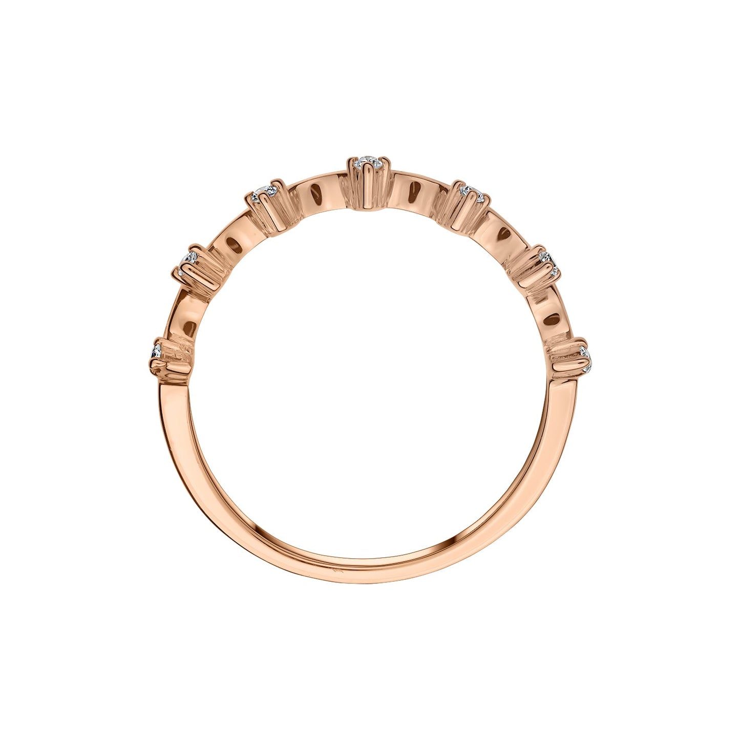 Gold Ring 14K (585) Zenith with Diamonds 0.06 ct - Pink