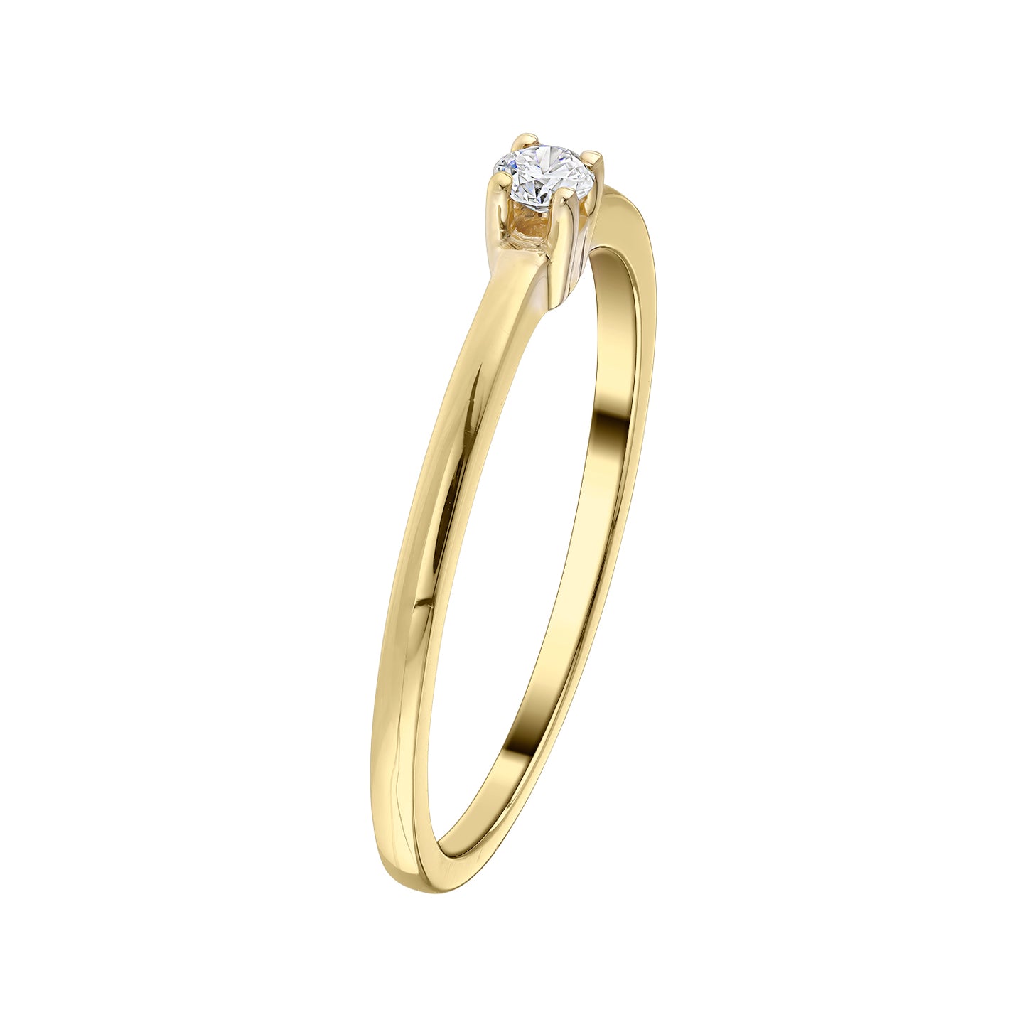 Gold Ring 14K (585) Sole with Diamond 0.07 ct - Gold