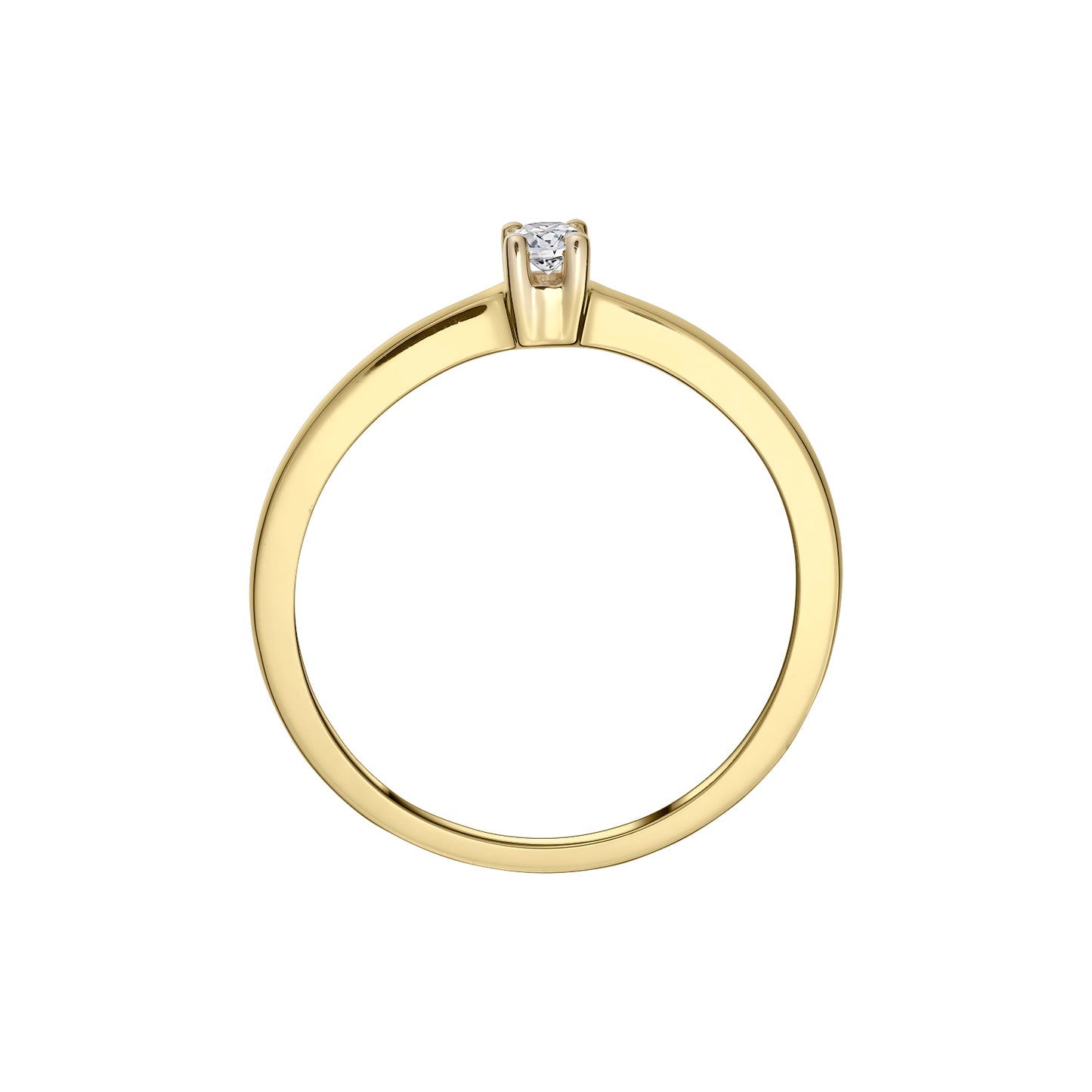 Gold Ring 14K (585) Sole with Diamond 0.07 ct - Gold
