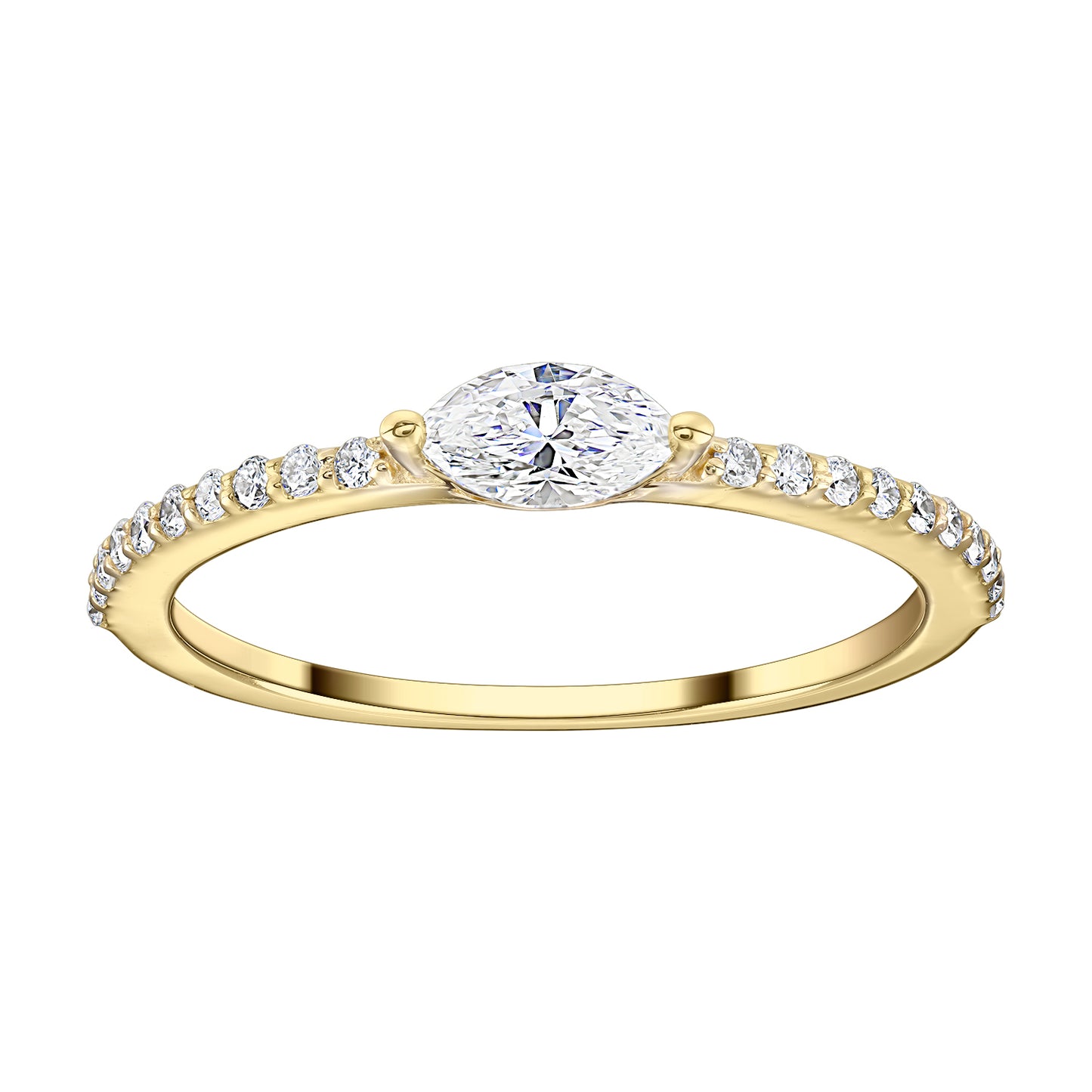 Gold Ring 14K (585) Mirage with Diamonds 0.35 ct - Gold