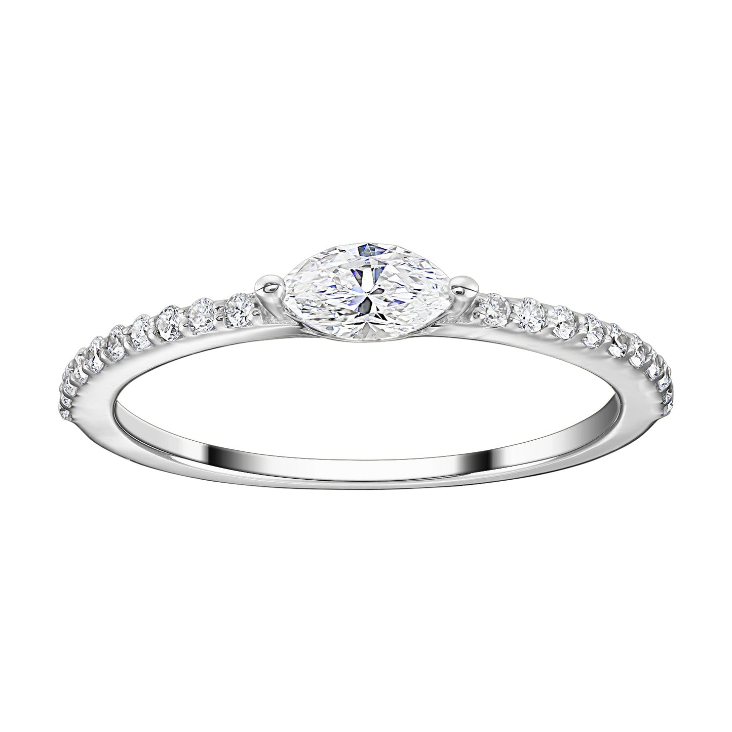 Gold Ring 14K (585) Mirage with Diamonds 0.35 ct - White
