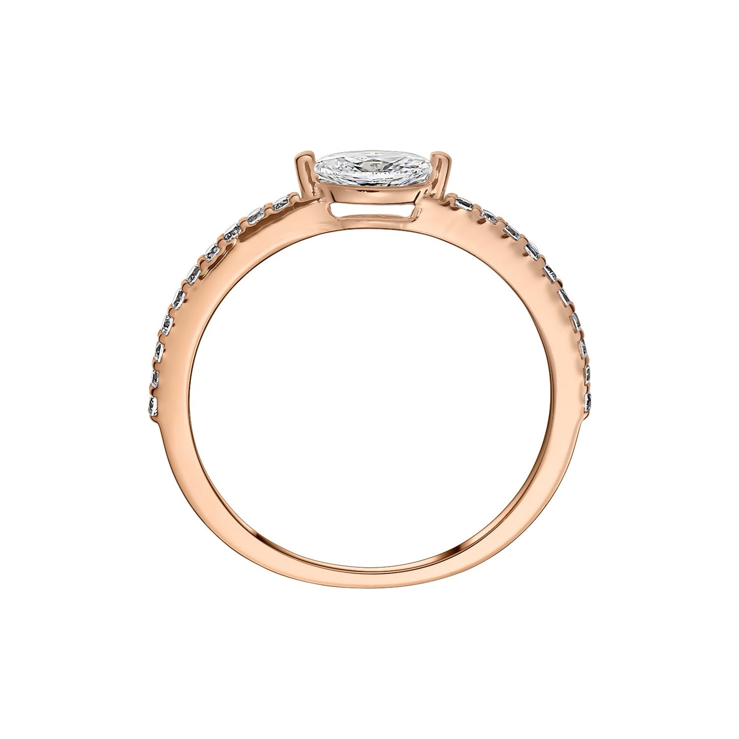 Gold Ring 14K (585) Mirage with Diamonds 0.35 ct - Pink