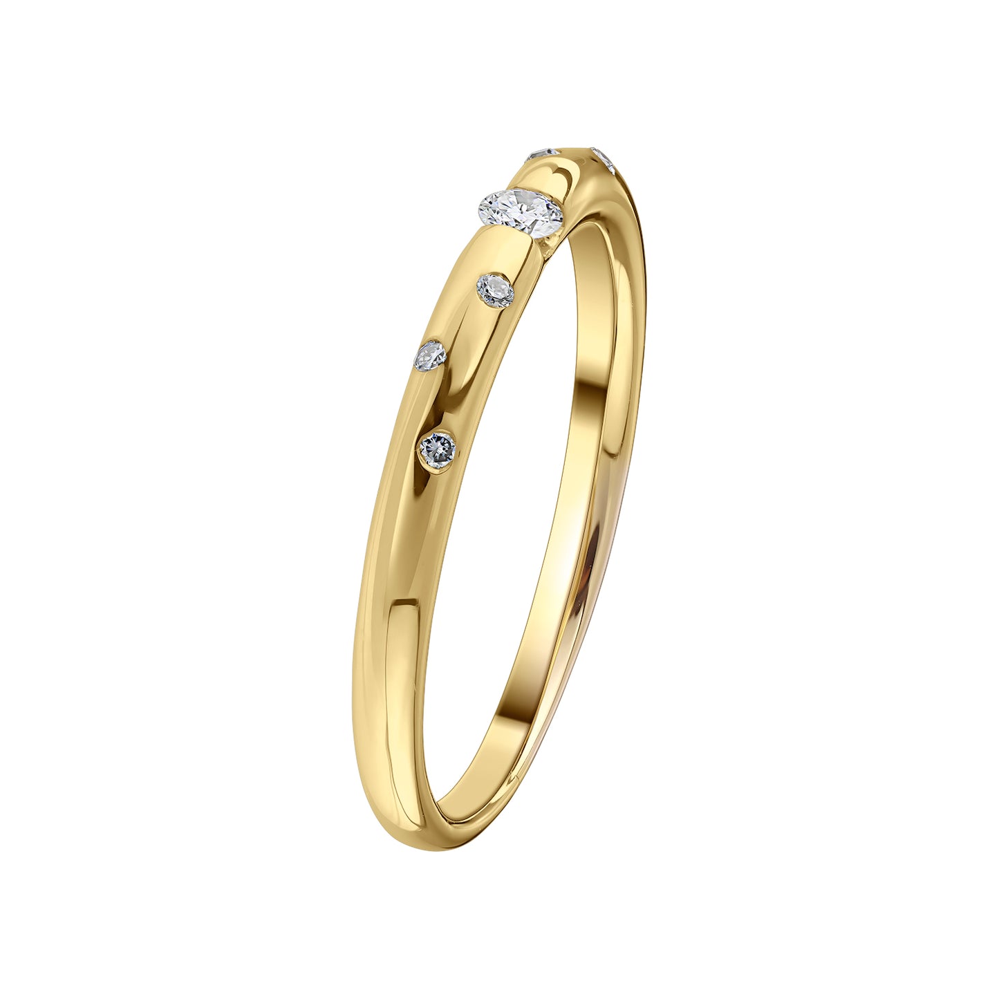 Gold Ring 14K (585) Caprice with Diamonds 0.10 ct - Gold