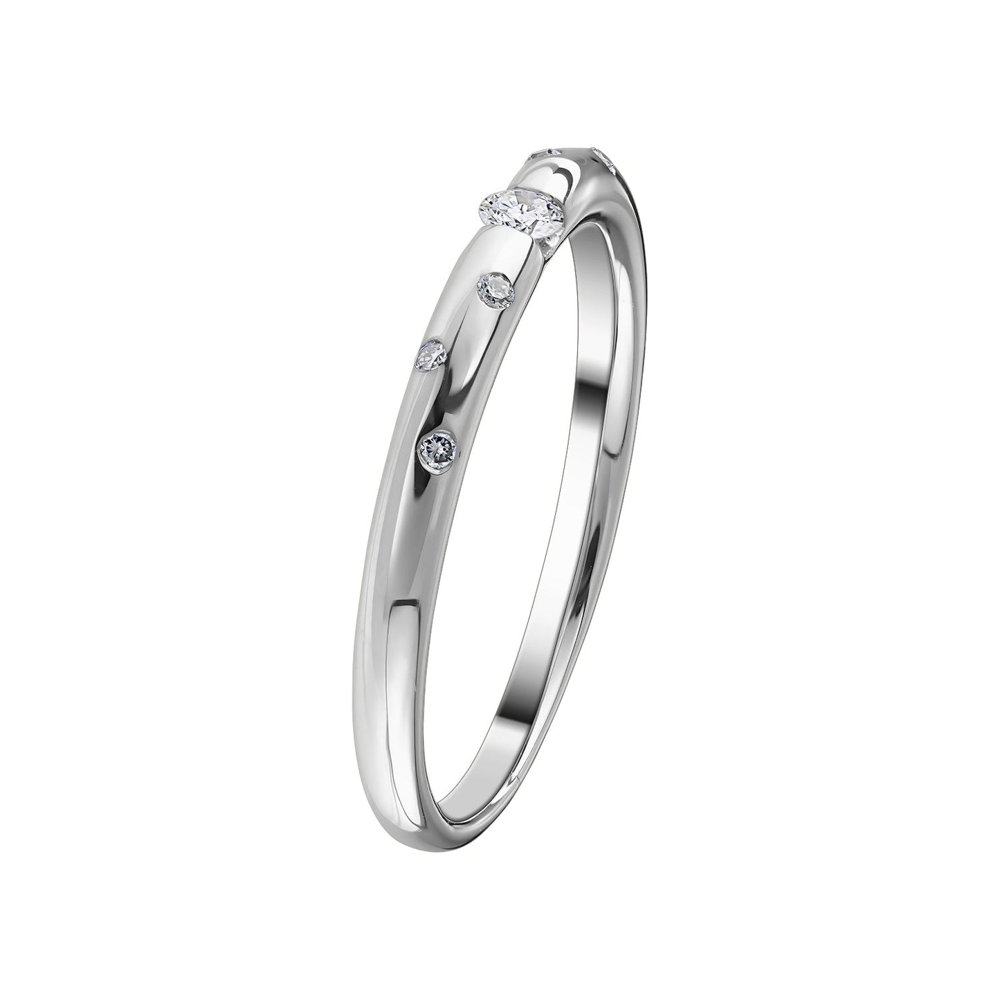 Gold Ring 14K (585) Caprice with Diamonds 0.10 ct - White