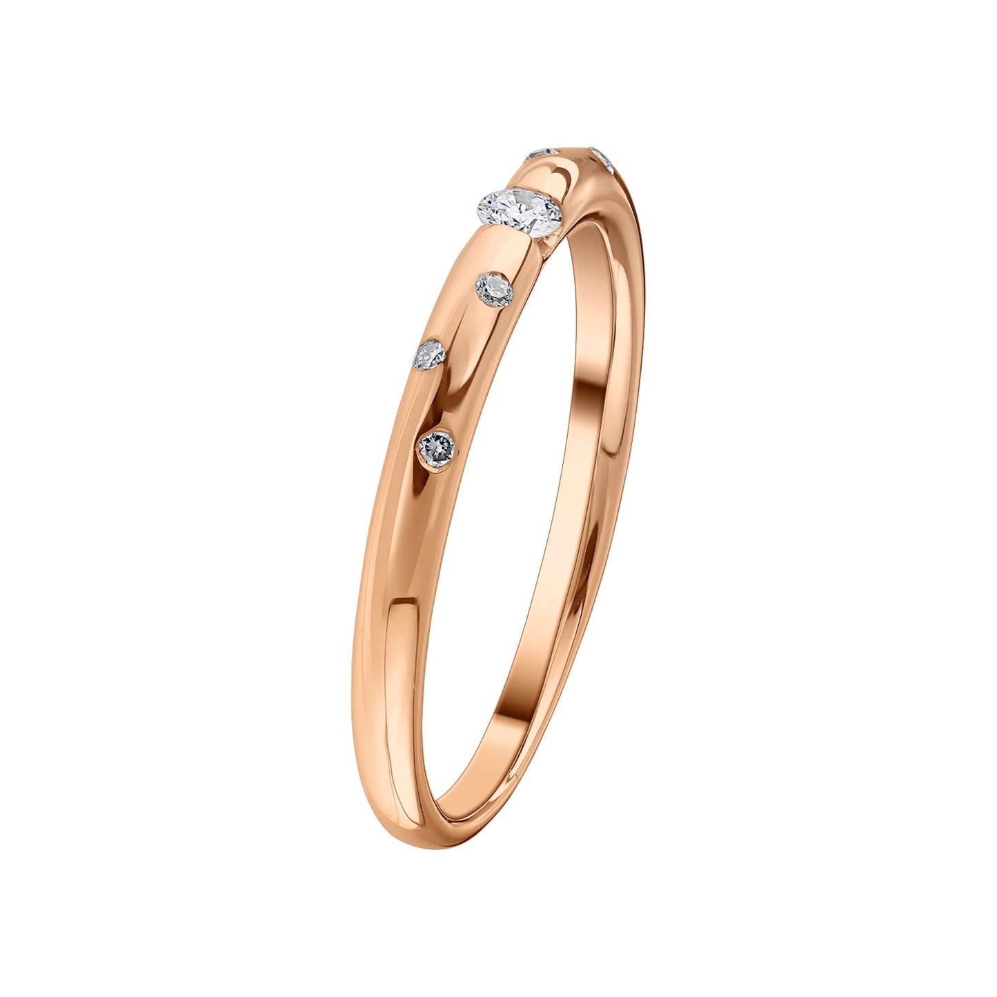 Gold Ring 14K (585) Caprice with Diamonds 0.10 ct - Pink
