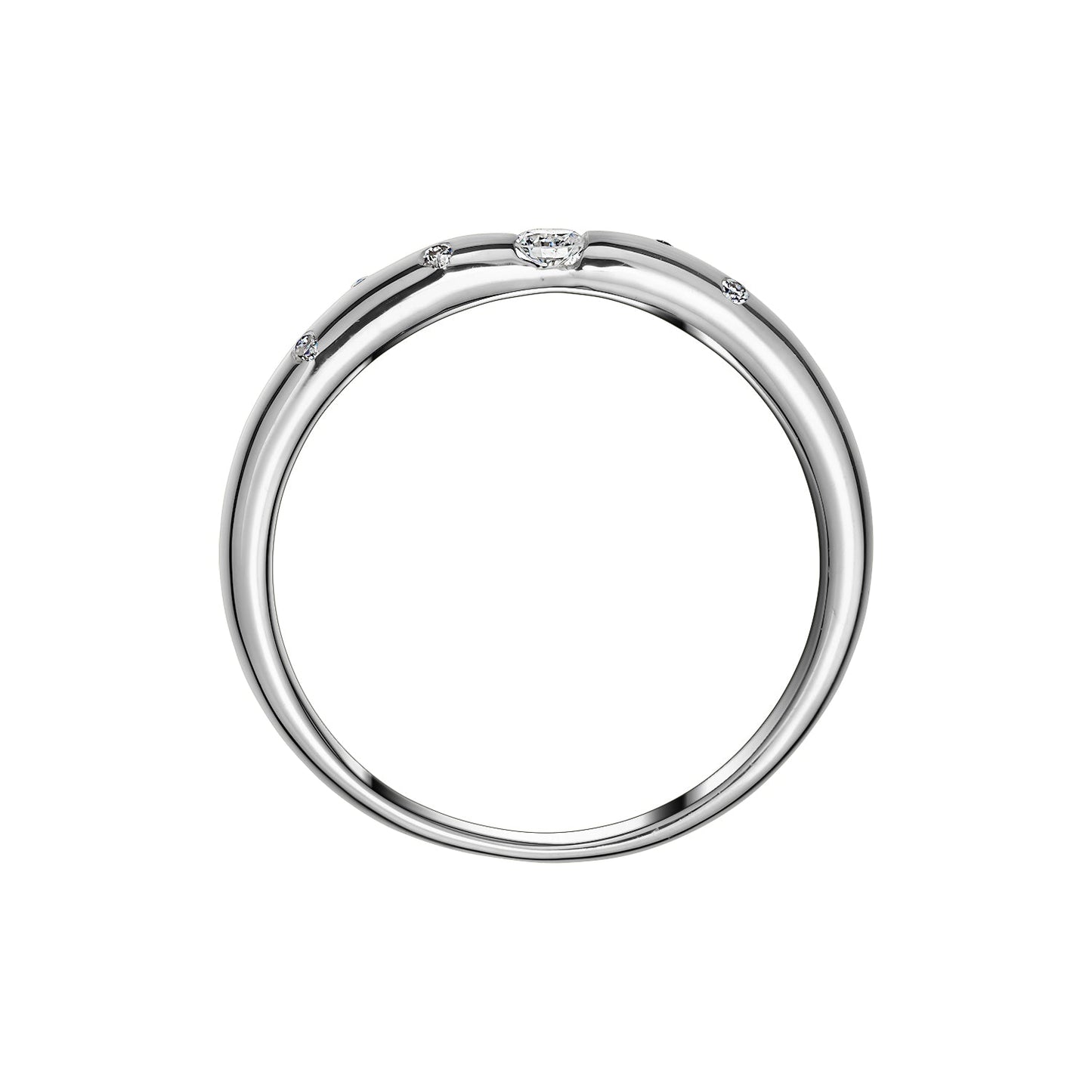Gold Ring 14K (585) Caprice with Diamonds 0.10 ct - White