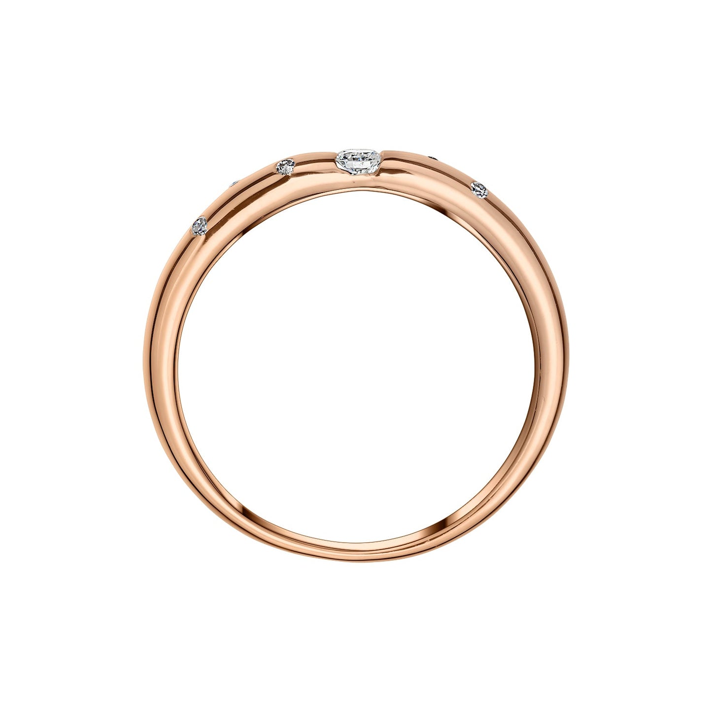 Gold Ring 14K (585) Caprice with Diamonds 0.10 ct - Pink