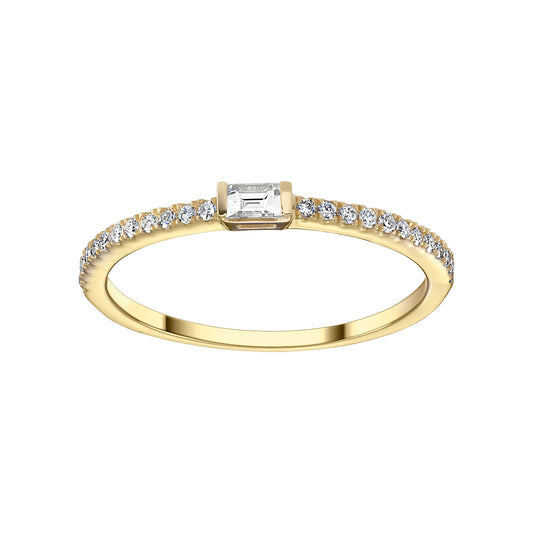 Gold Ring 14K (585) Enchant with Diamonds 0.17 ct - Gold