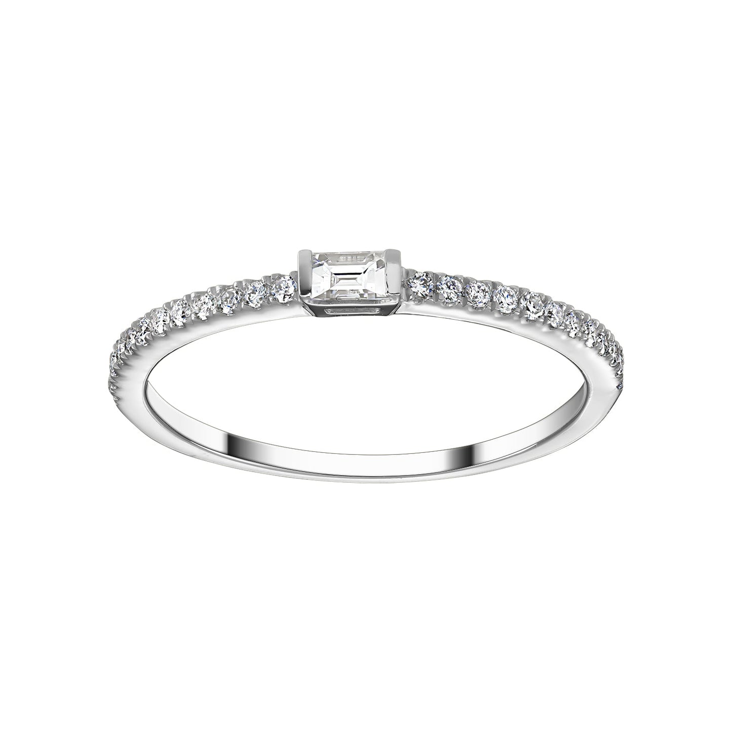 Gold Ring 14K (585) Enchant with Diamonds 0.17 ct - White