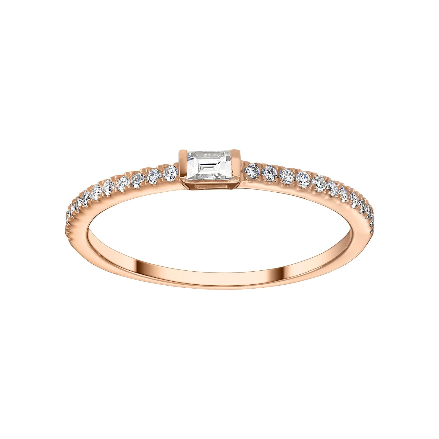 Gold Ring 14K (585) Enchant with Diamonds 0.17 ct - Pink