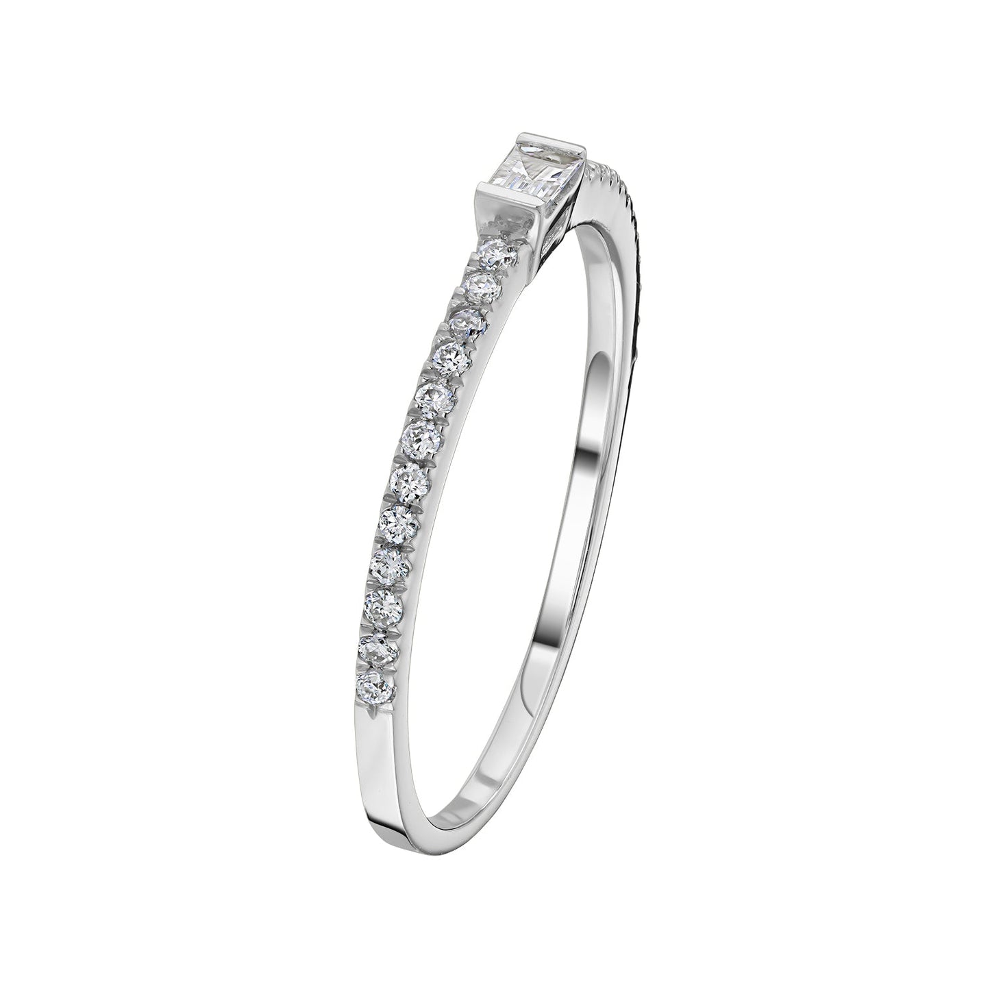Gold Ring 14K (585) Enchant with Diamonds 0.17 ct - White