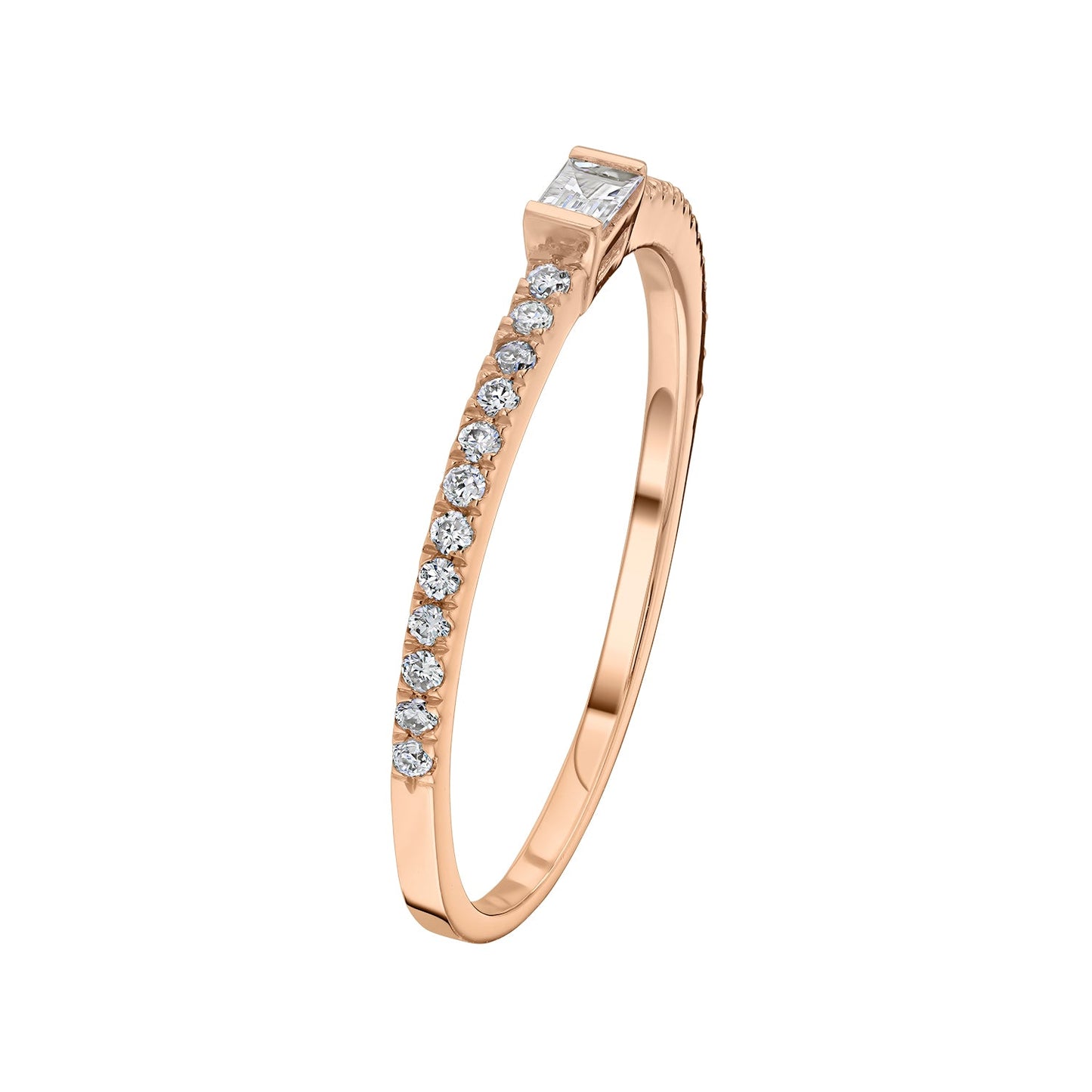Gold Ring 14K (585) Enchant with Diamonds 0.17 ct - Pink