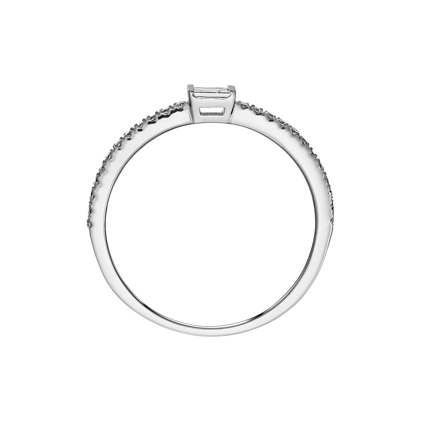 Gold Ring 14K (585) Enchant with Diamonds 0.17 ct - White