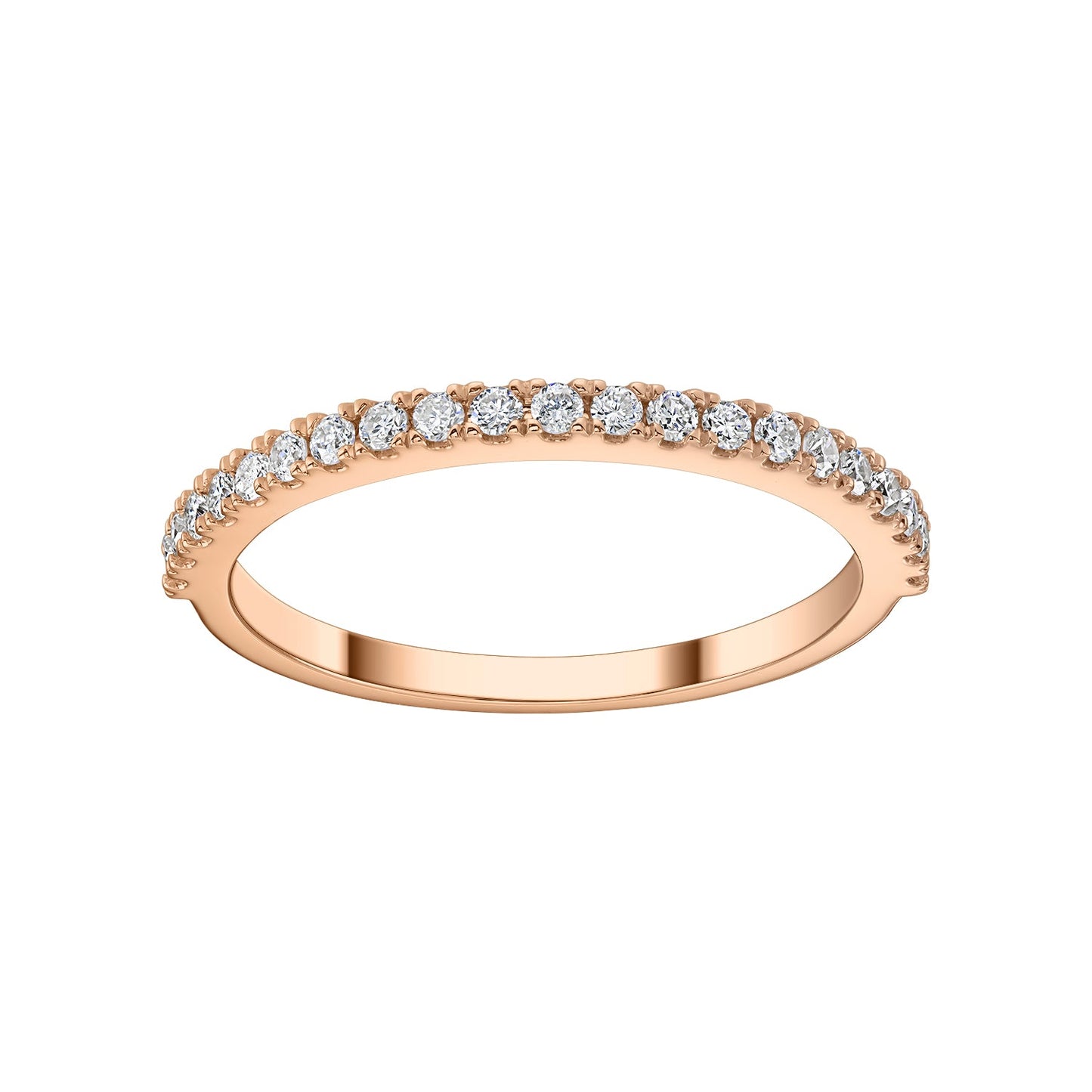 Gold Ring 14K (585) Eternity with Diamonds 0.21 ct - Pink