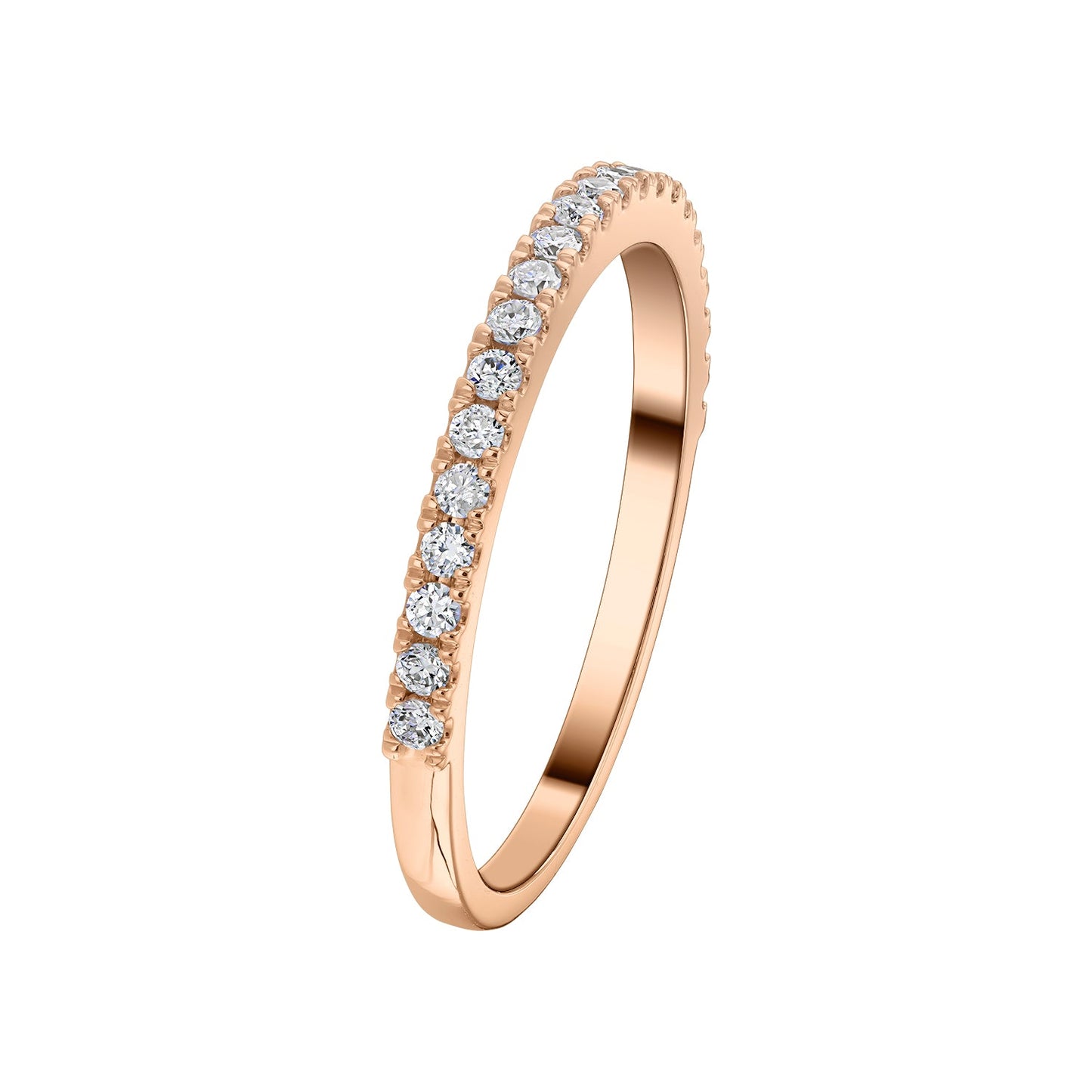 Gold Ring 14K (585) Eternity with Diamonds 0.21 ct - Pink