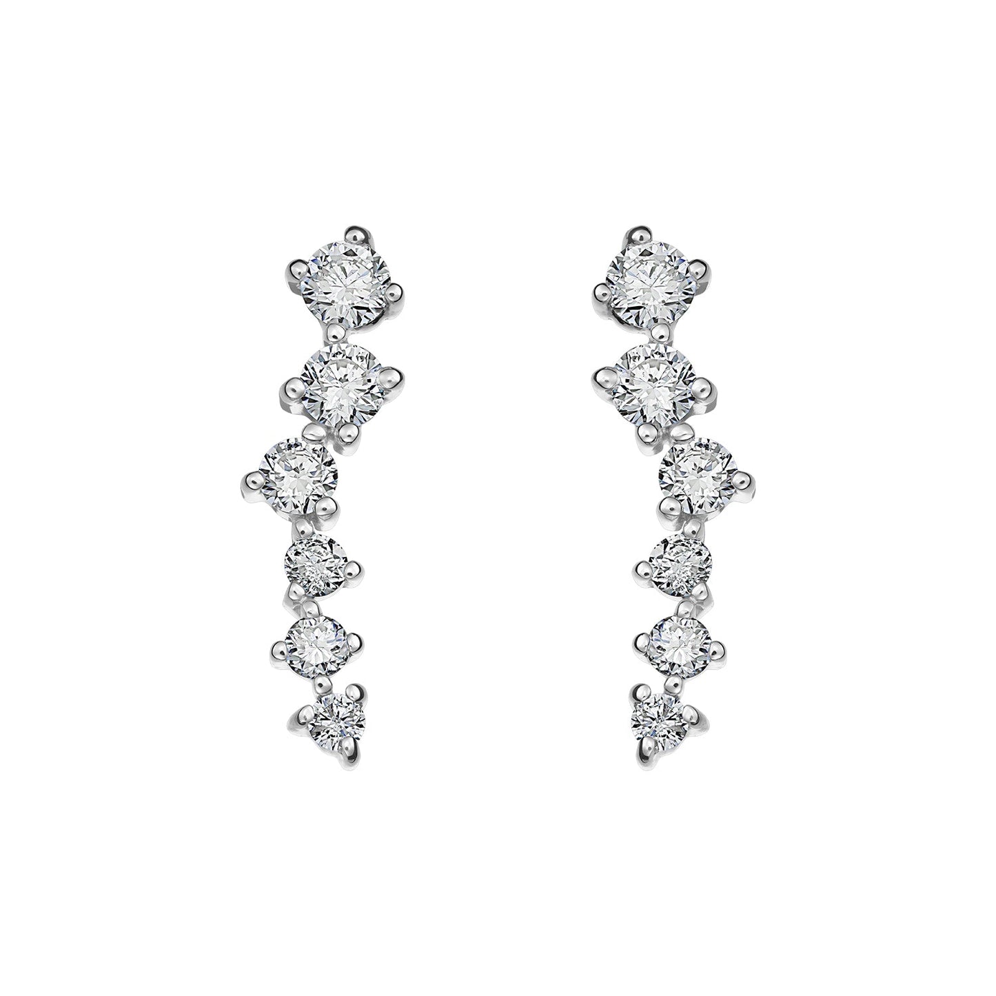 Gold Studs 14K (585) Swoon with Diamonds 0.45 ct - White