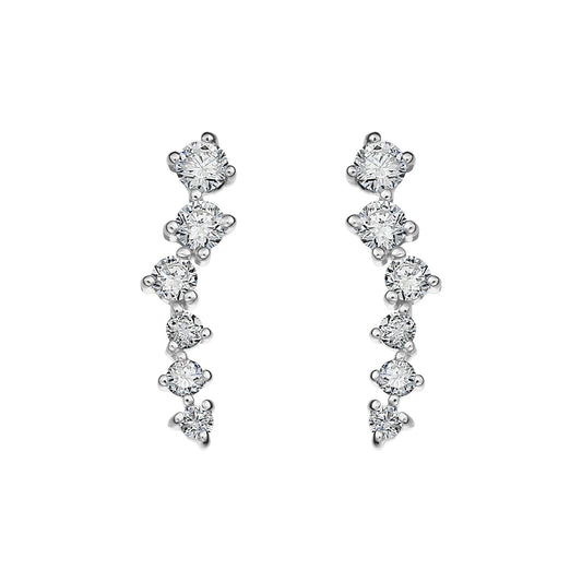 Gold Studs 14K (585) Swoon with Diamonds 0.45 ct - White