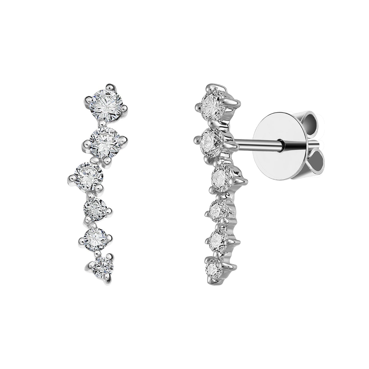 Gold Studs 14K (585) Swoon with Diamonds 0.45 ct - White