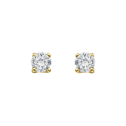 Gold Studs 14K (585) Bliss with Diamonds 0.20 ct - Gold