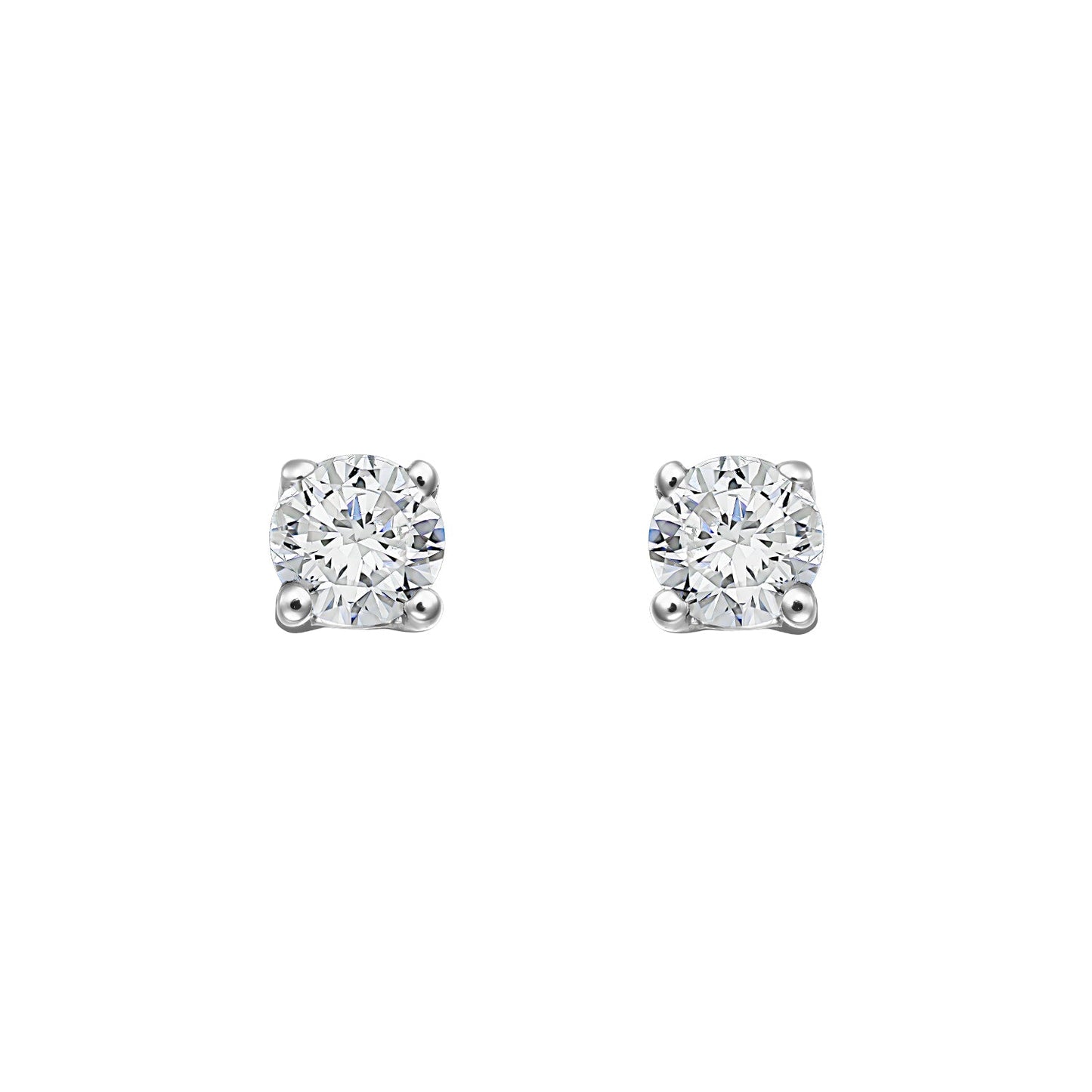 Gold Studs 14K (585) Bliss with Diamonds 0.20 ct - White