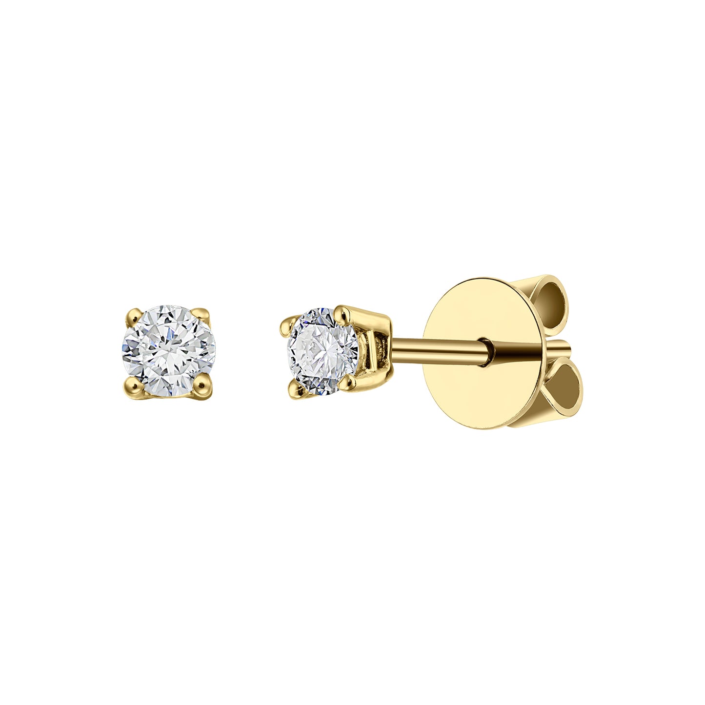 Gold Studs 14K (585) Bliss with Diamonds 0.20 ct - Gold