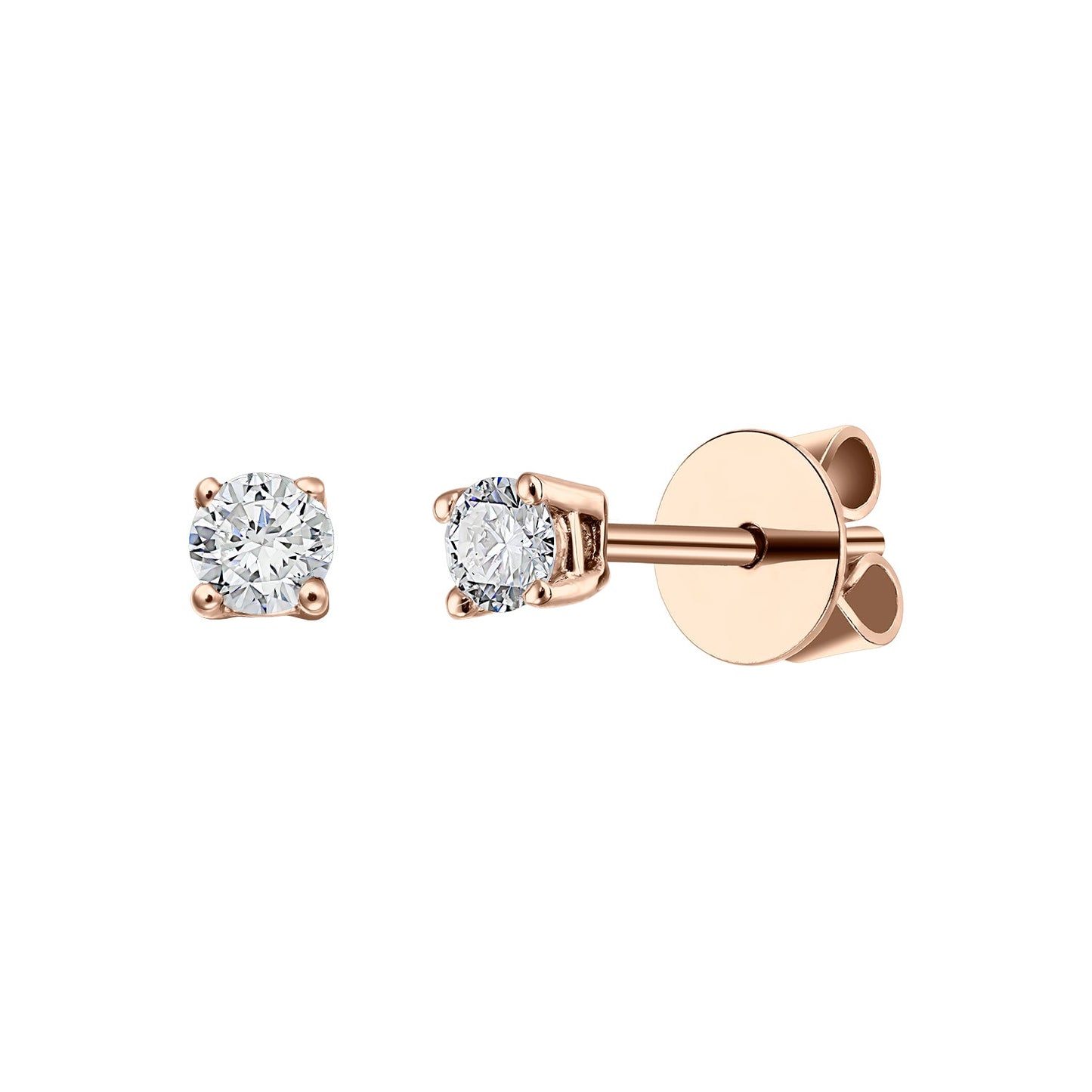 Gold Studs 14K (585) Bliss with Diamonds 0.20 ct - Pink