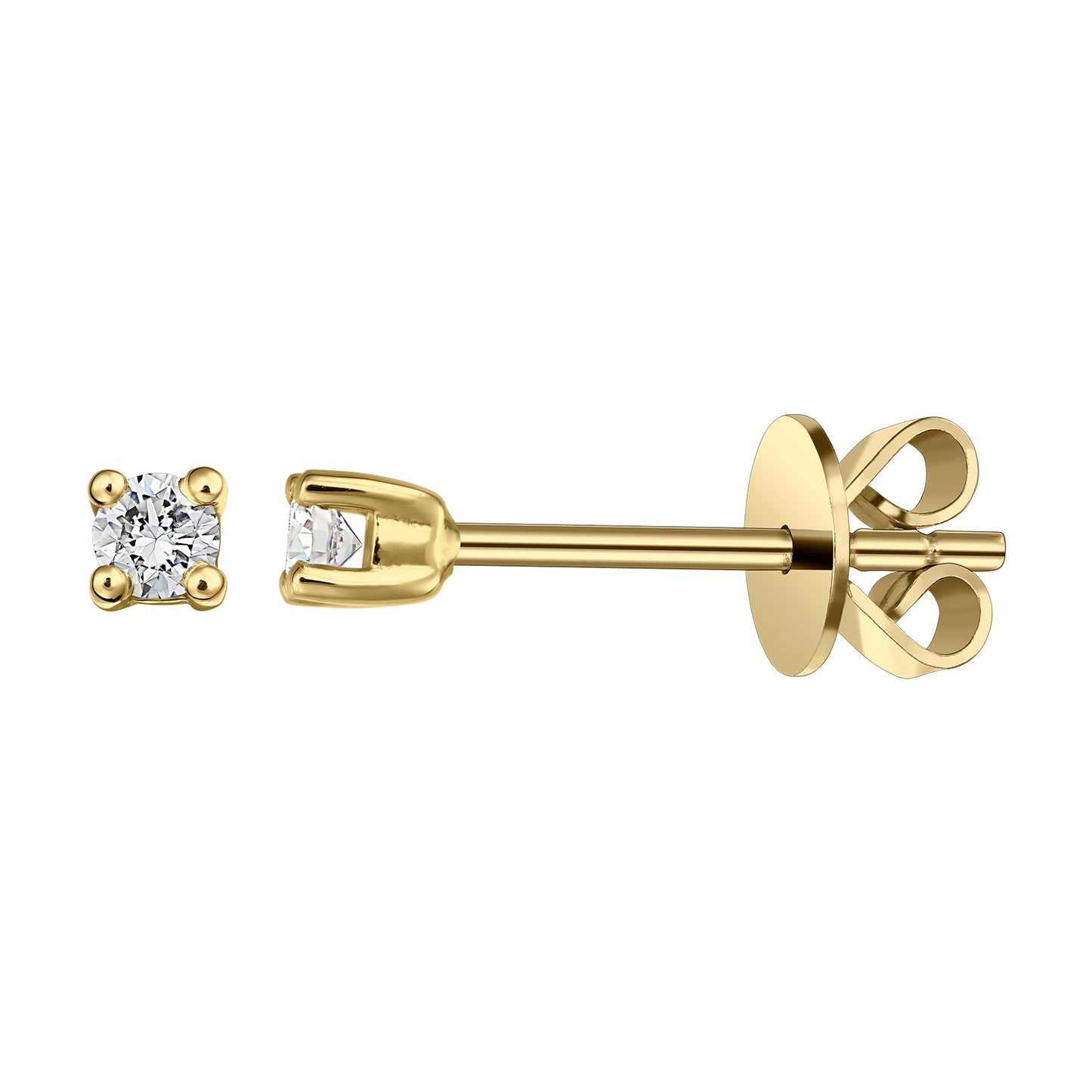 Gold Studs 14K (585) Bliss with Diamonds 0.10 ct - Gold