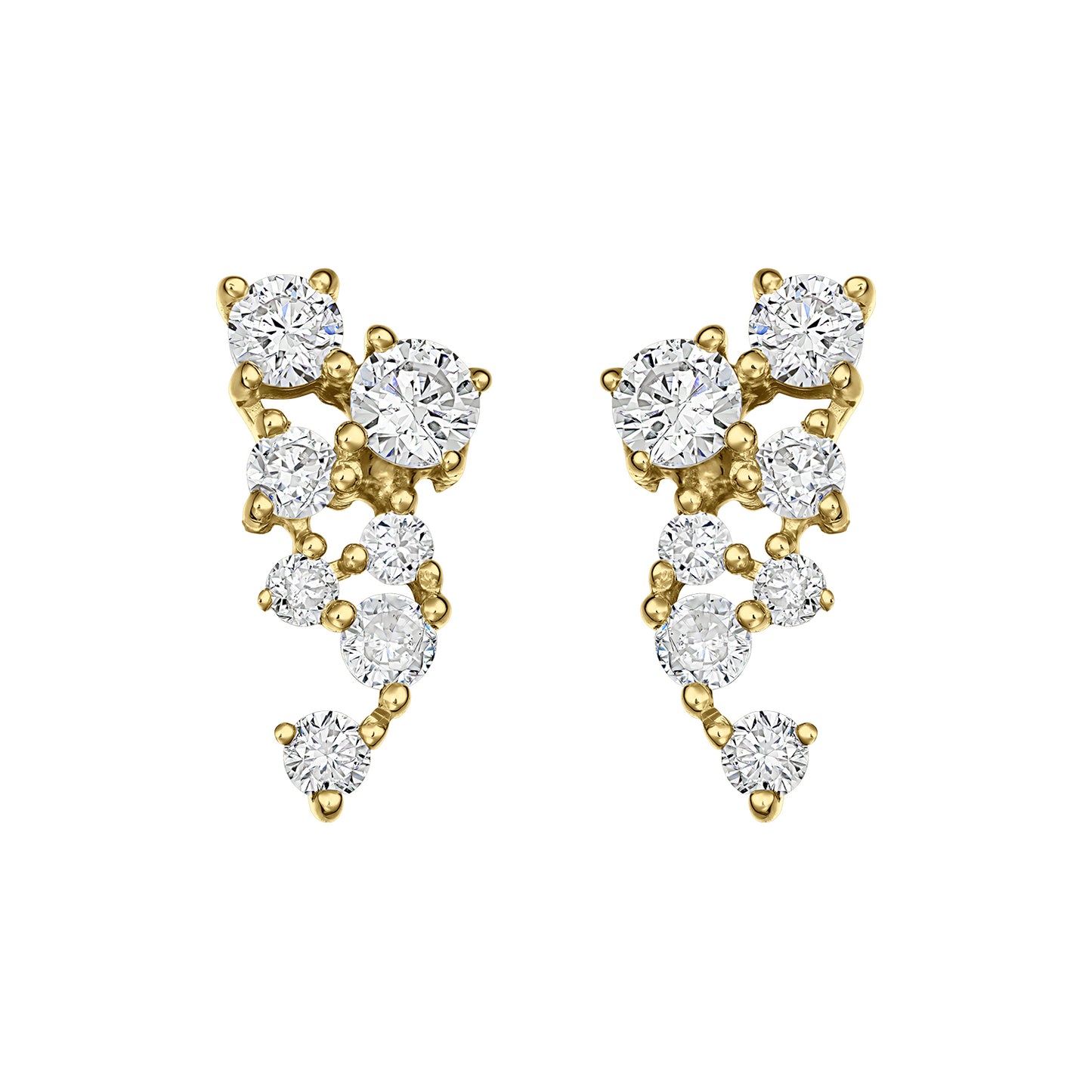 Cercei din Aur 14K (585) Daze cu Diamante 0.40 ct