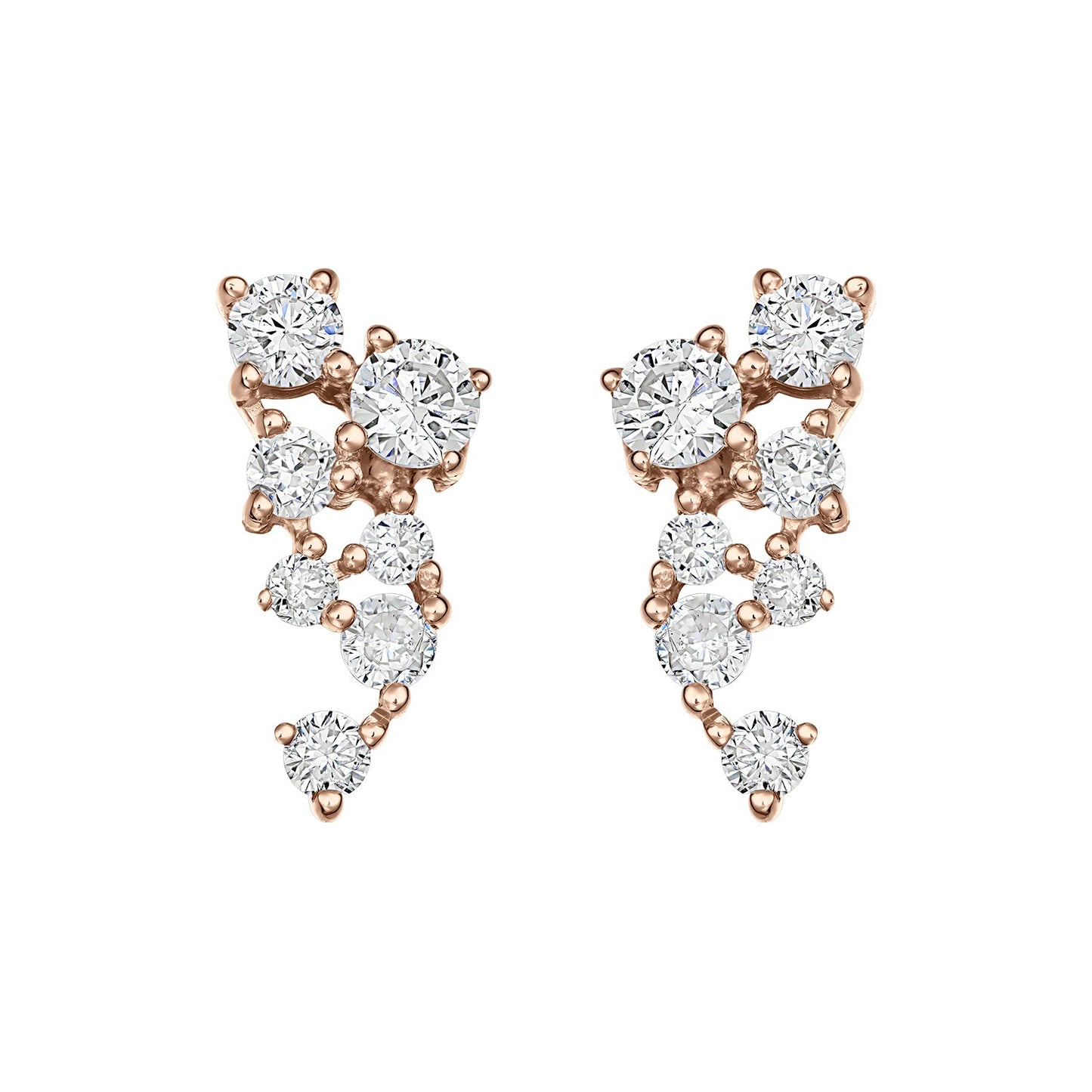 Cercei din Aur 14K (585) Daze cu Diamante 0.40 ct