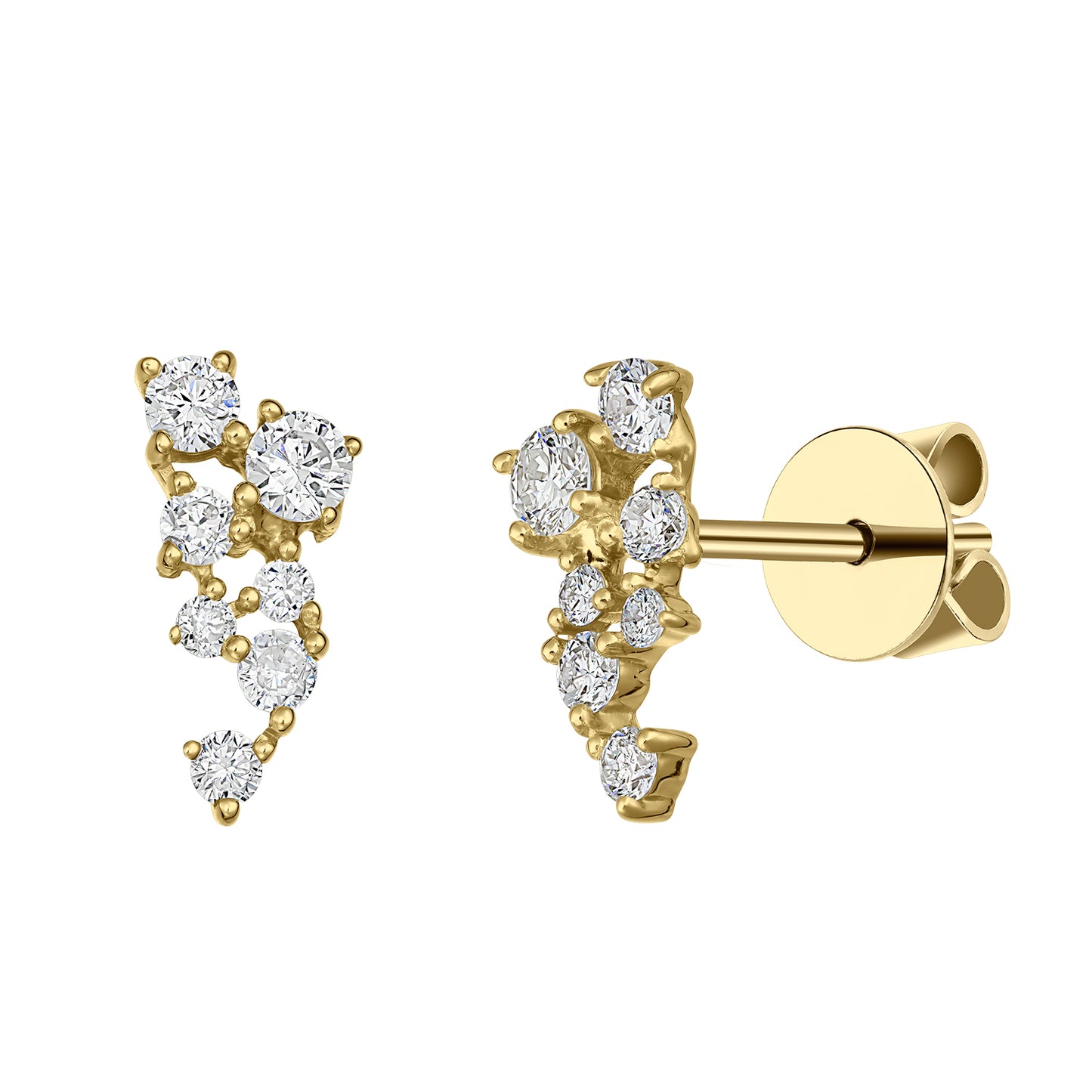 Cercei din Aur 14K (585) Daze cu Diamante 0.40 ct