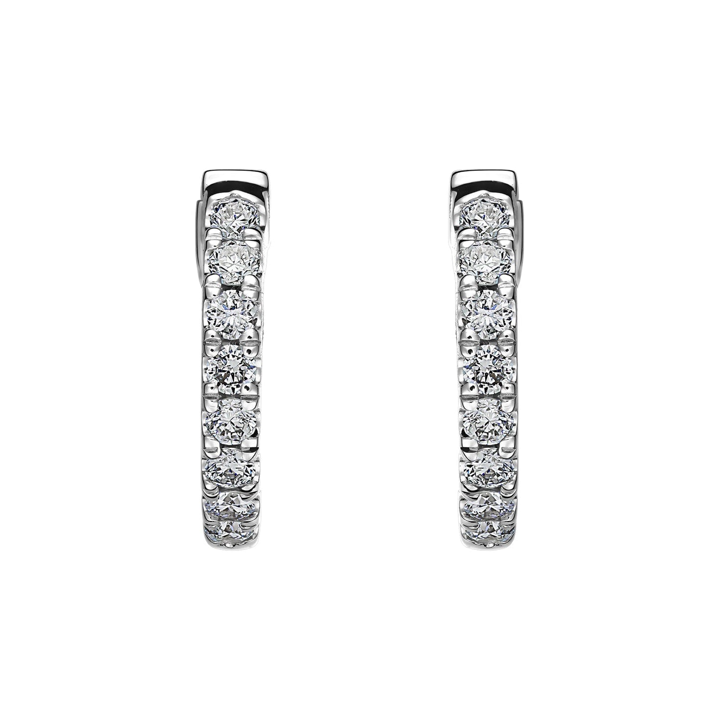 Gold Hoops 14K (585) Idyll with Diamonds 0.25 ct - White