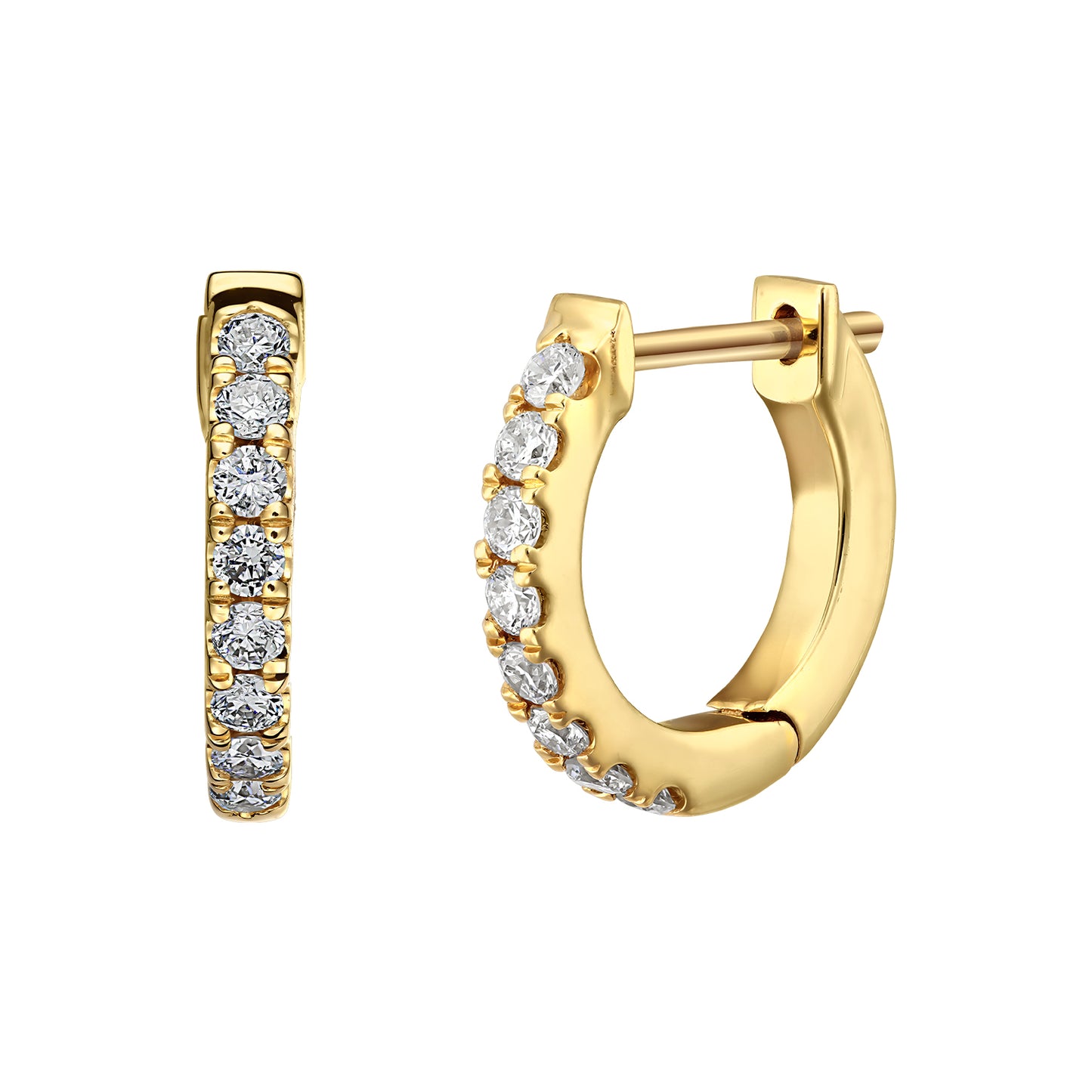 Gold Hoops 14K (585) Idyll with Diamonds 0.25 ct - Gold