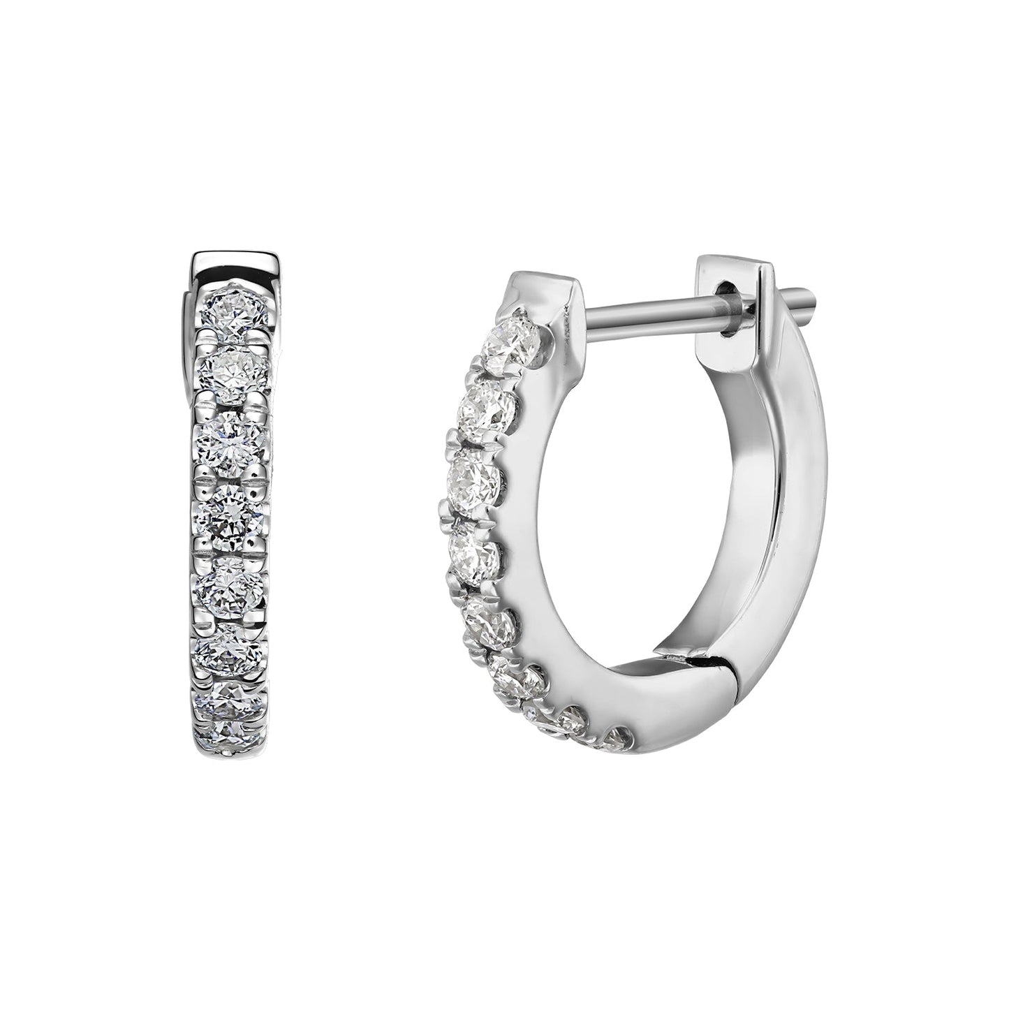 Gold Hoops 14K (585) Idyll with Diamonds 0.25 ct - White