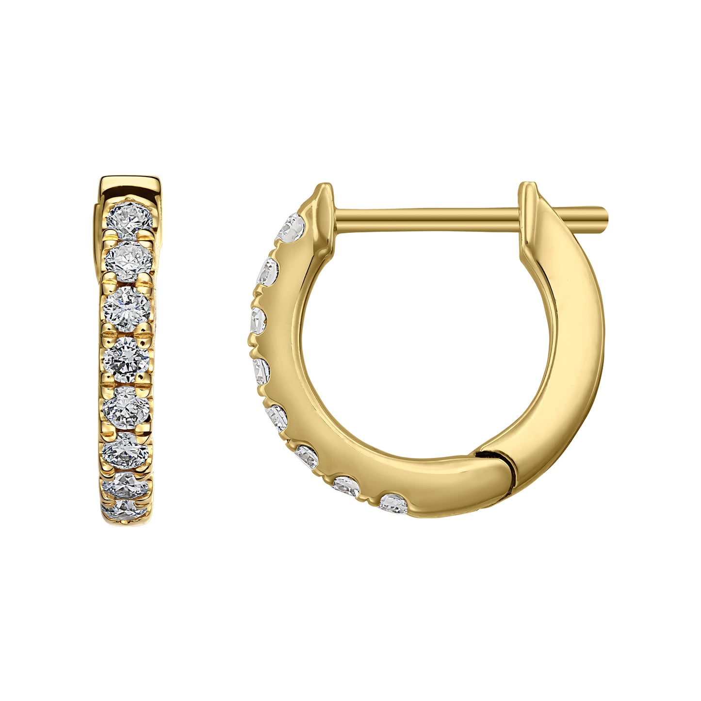 Gold Hoops 14K (585) Idyll with Diamonds 0.25 ct - Gold