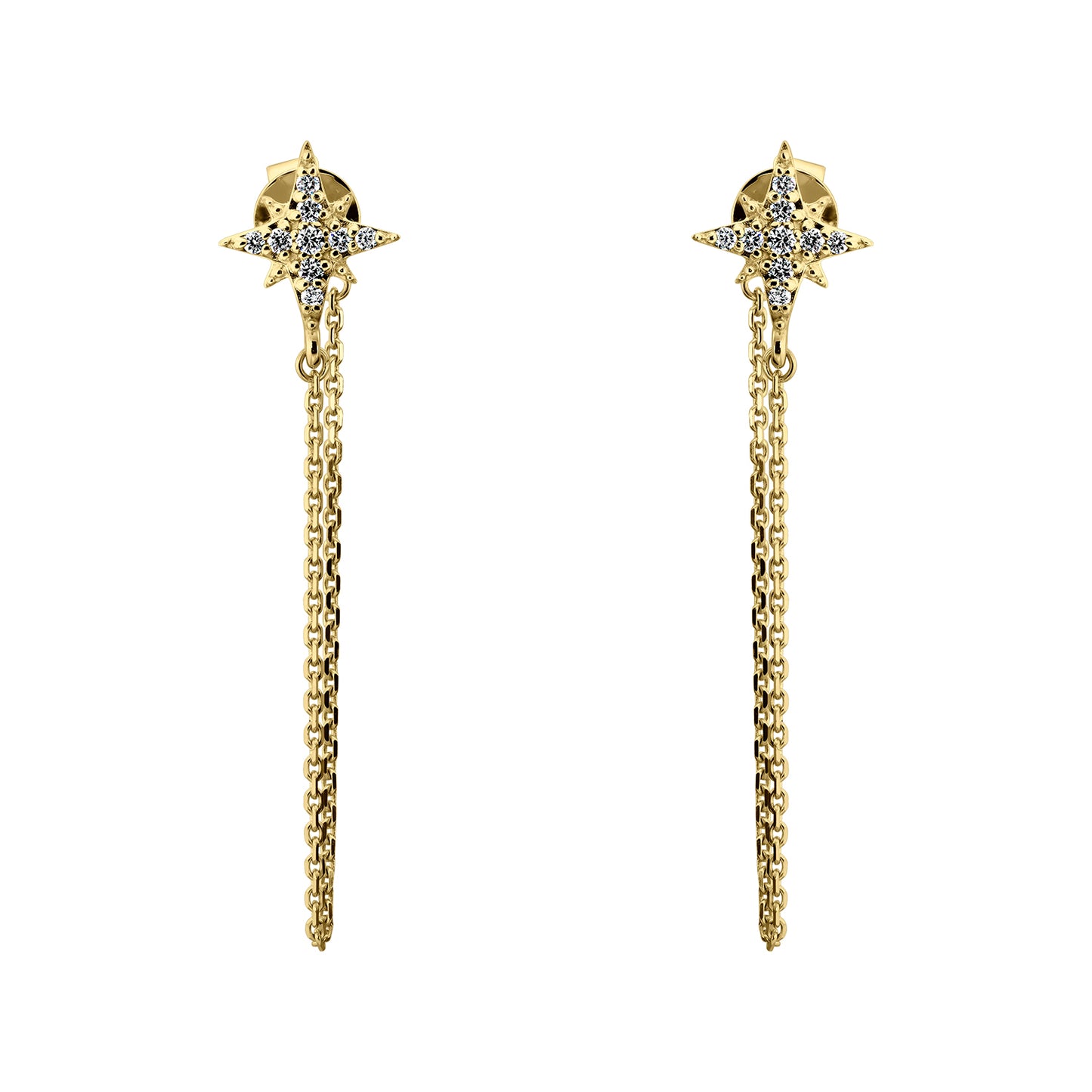 Cercei din Aur 14K (585) Celestial cu Diamante 0.15 ct