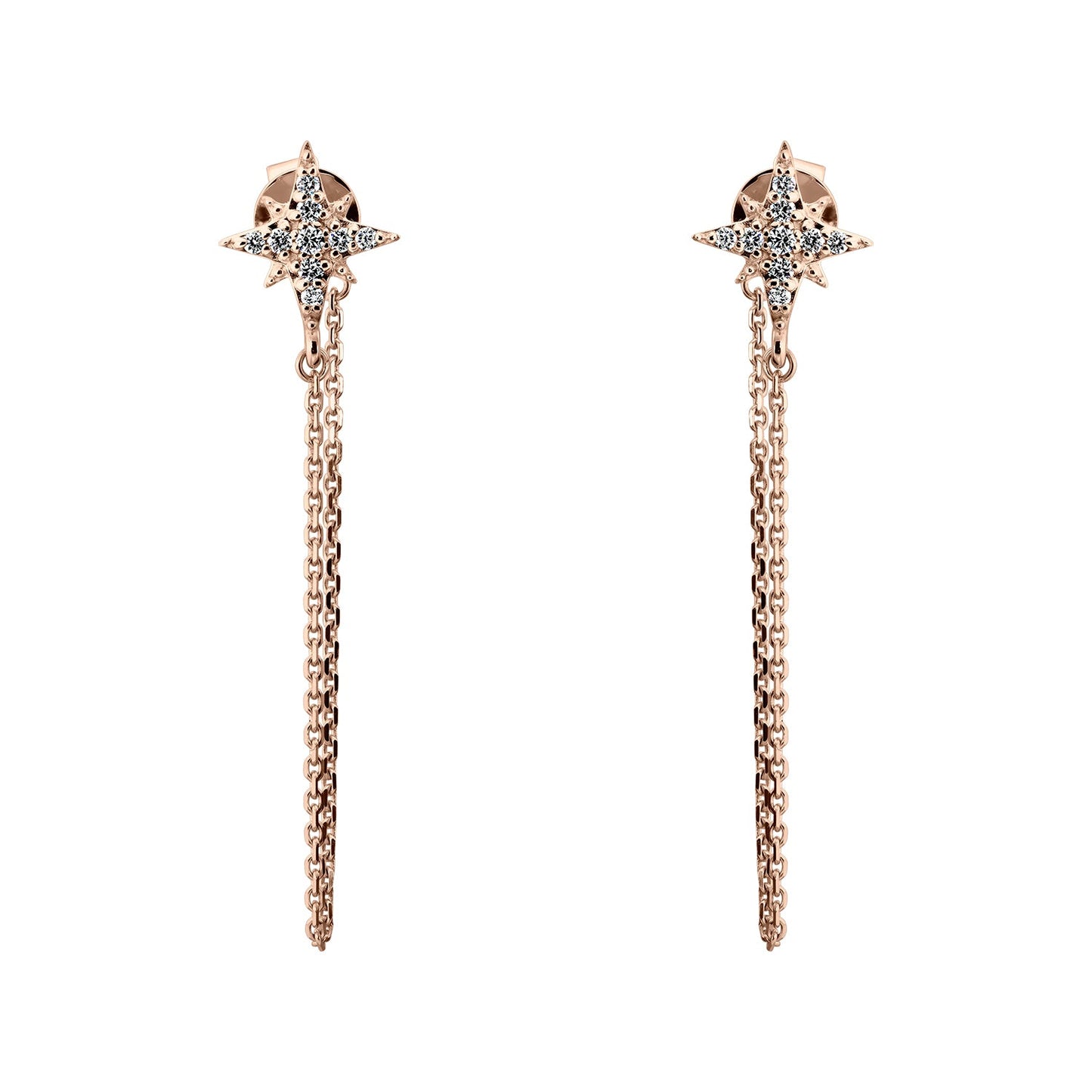 Cercei din Aur 14K (585) Celestial cu Diamante 0.15 ct
