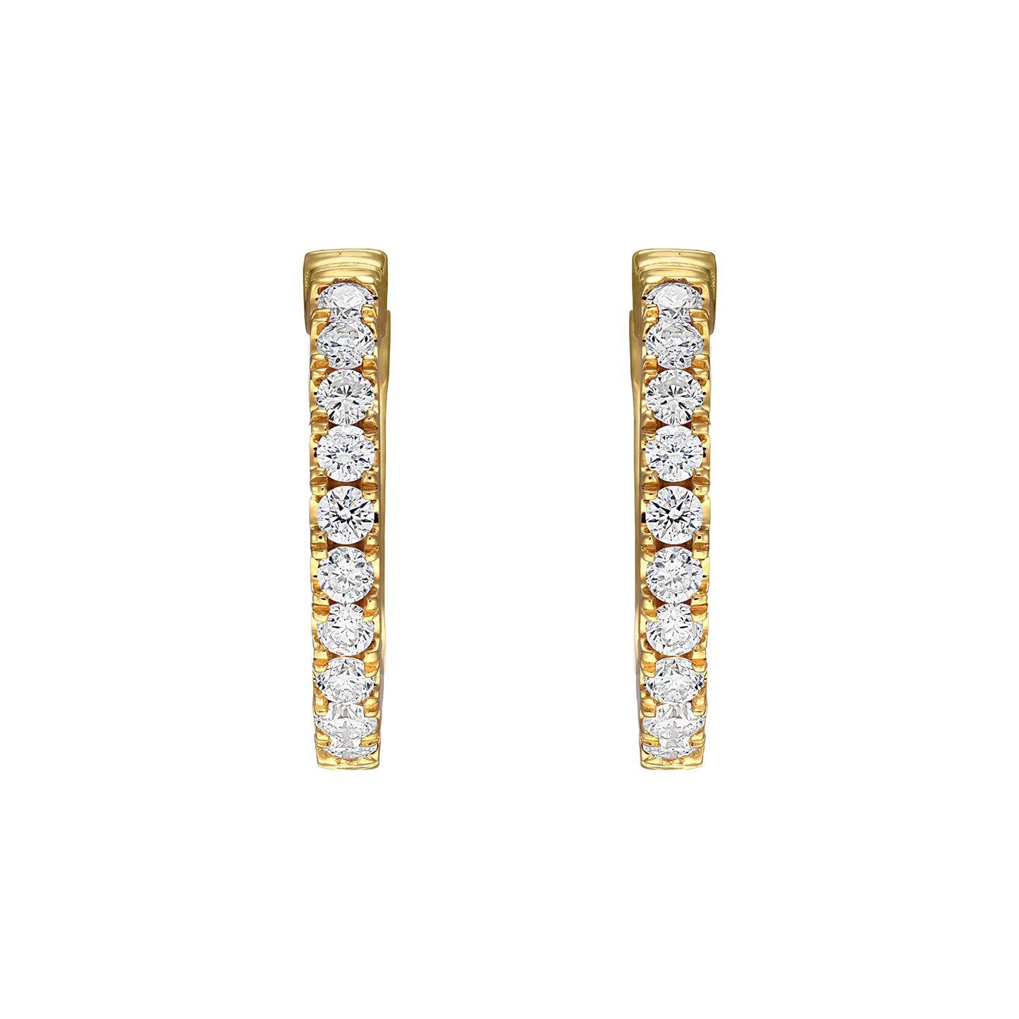 Gold Hoops 14K (585) Idyll with Diamonds 0.30 ct - Gold