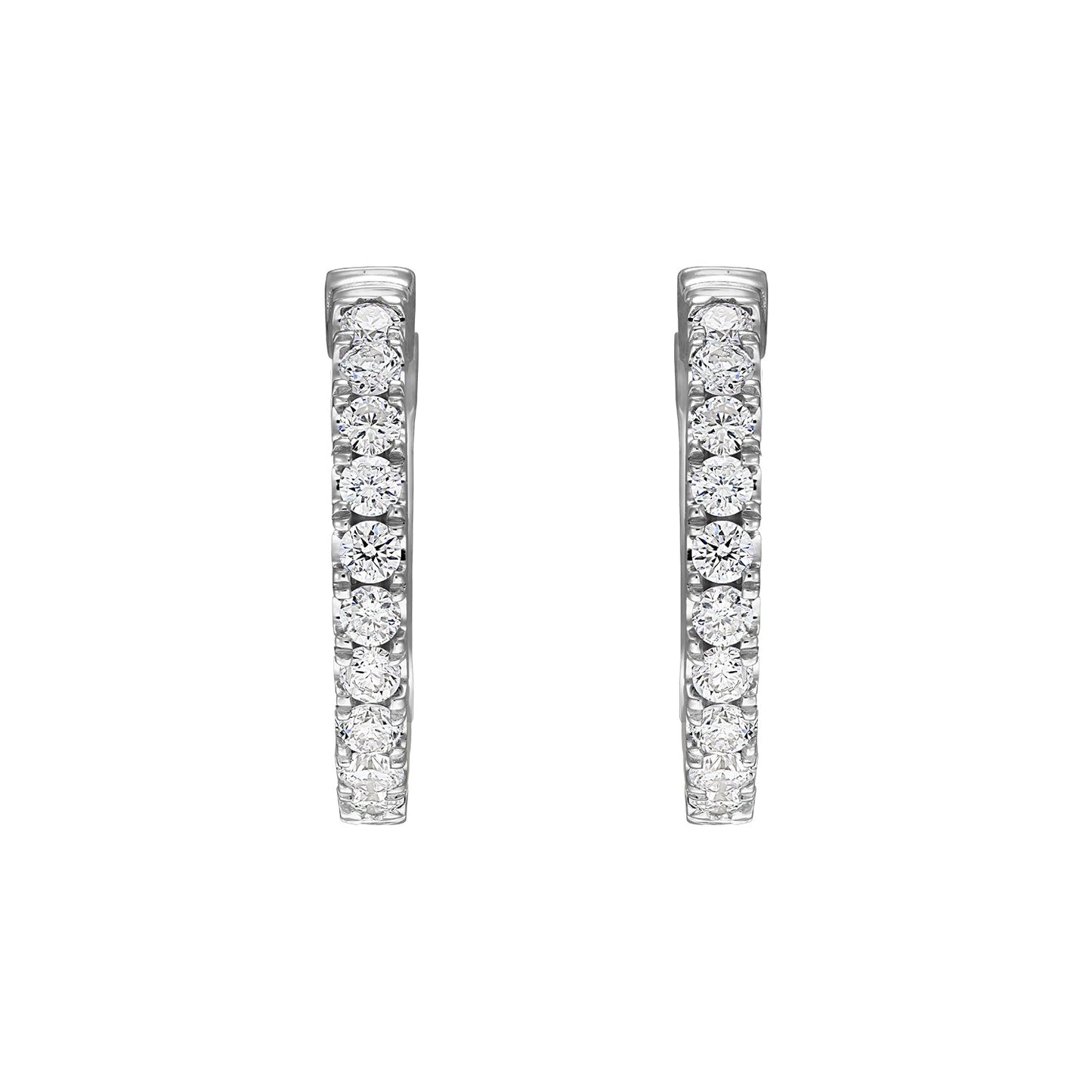 Gold Hoops 14K (585) Idyll with Diamonds 0.30 ct - White