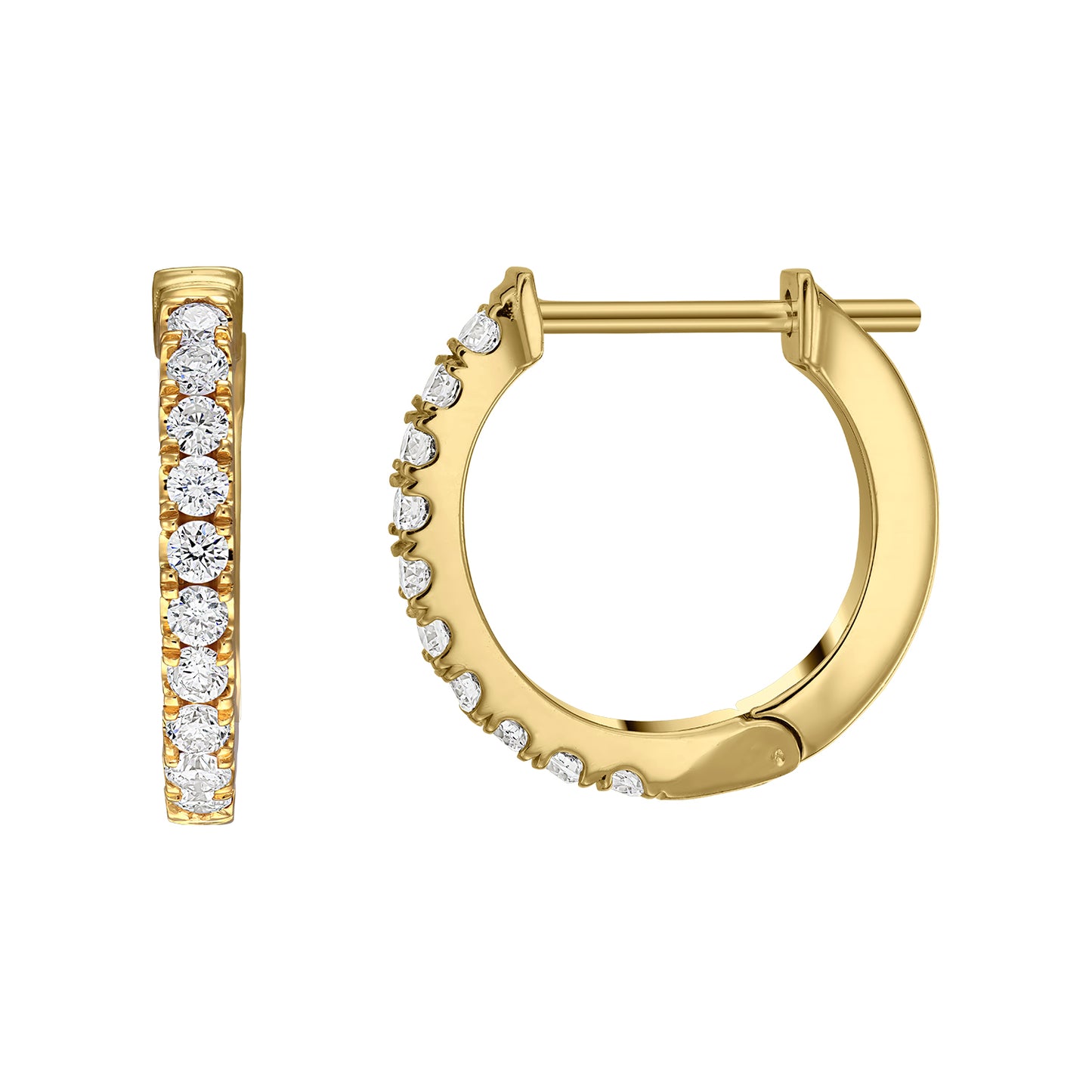 Gold Hoops 14K (585) Idyll with Diamonds 0.30 ct - Gold